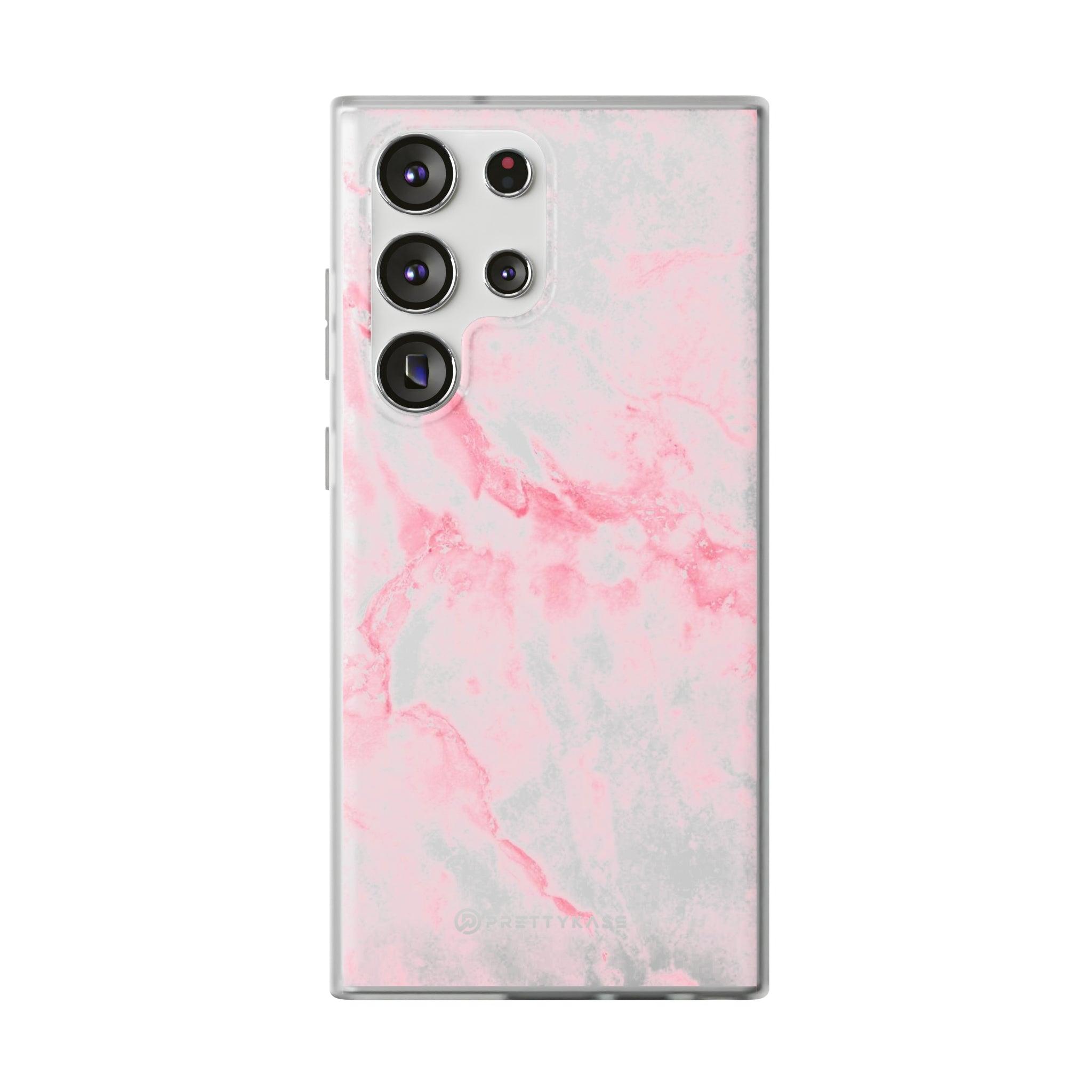 White Pink Marble Slim - PrettyKase