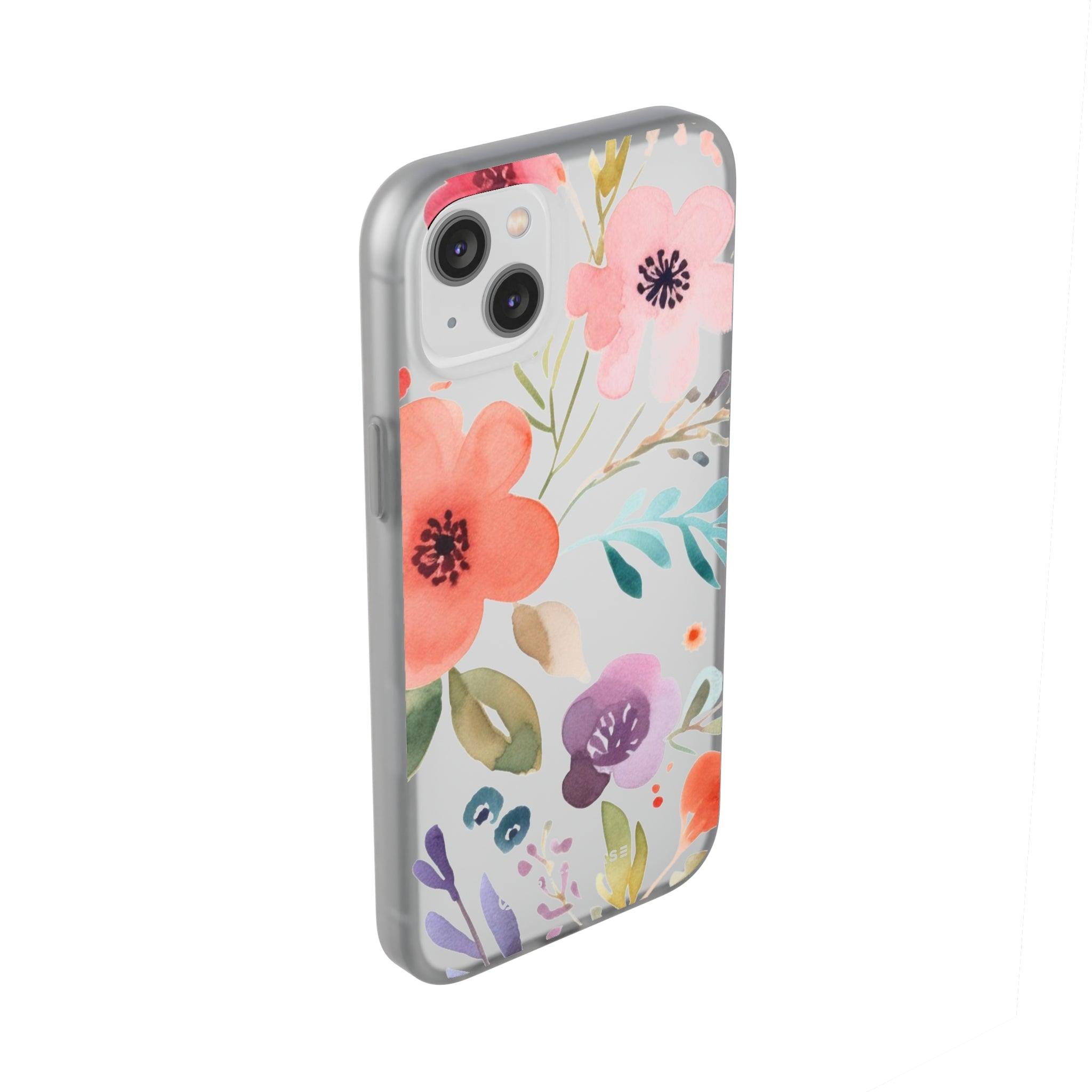 Pink Blue Flower Pattern Slim - PrettyKase