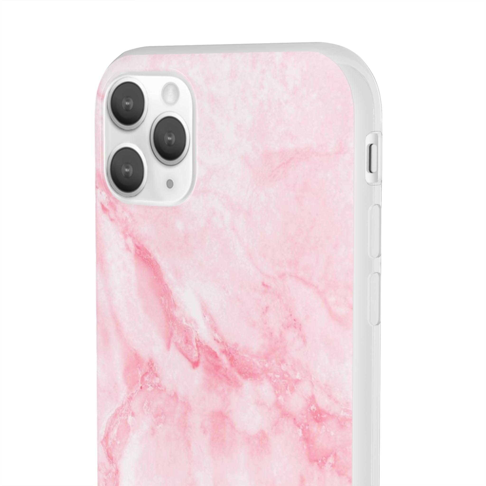 White Pink Marble Slim - PrettyKase