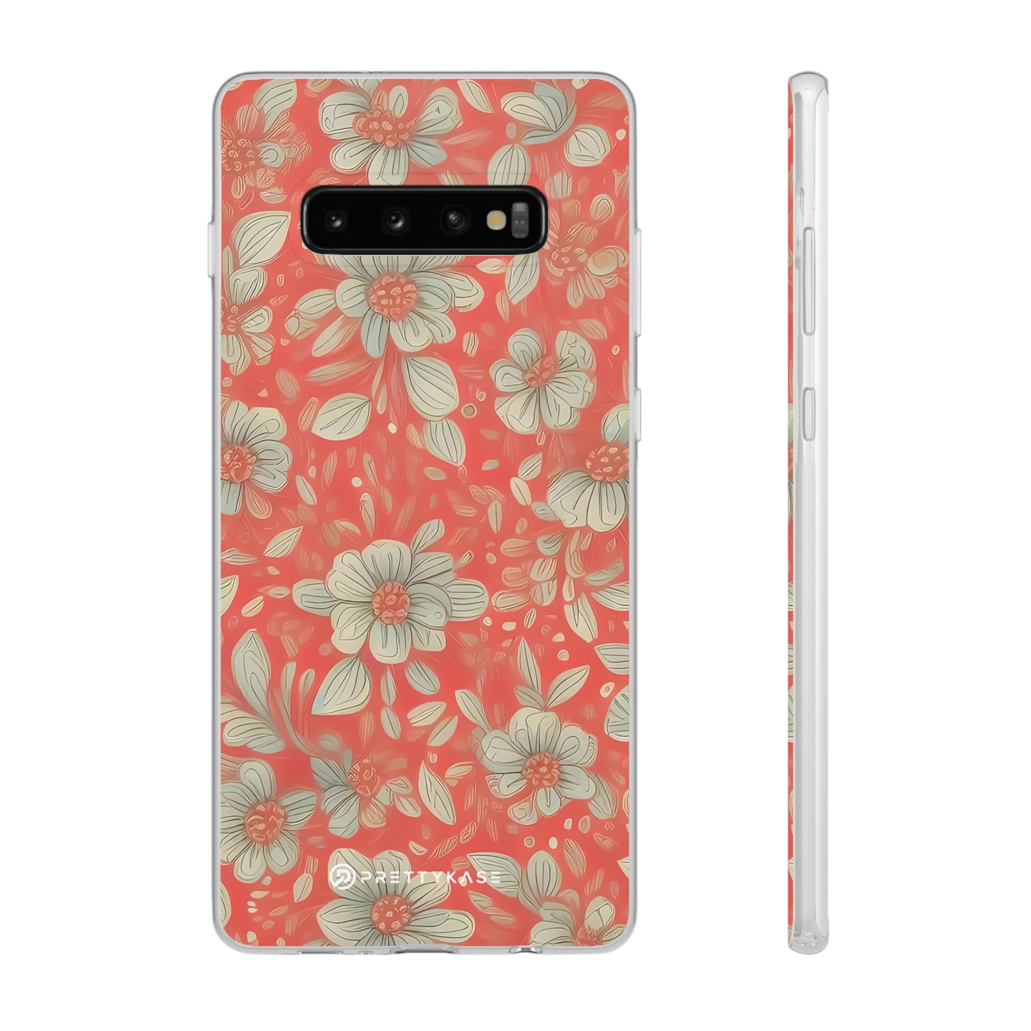 Red Orange Floral Slim