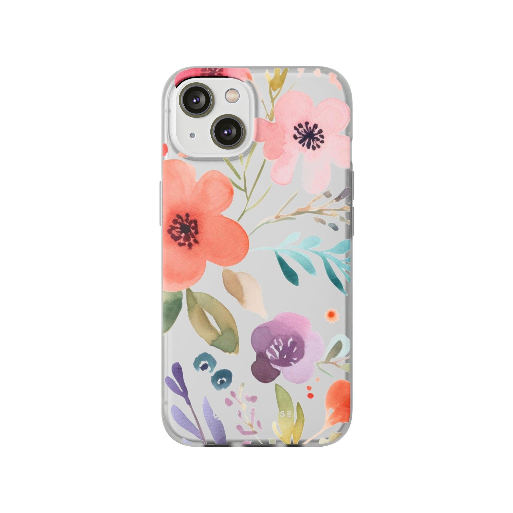 Pink Blue Flower Pattern Slim - PrettyKase