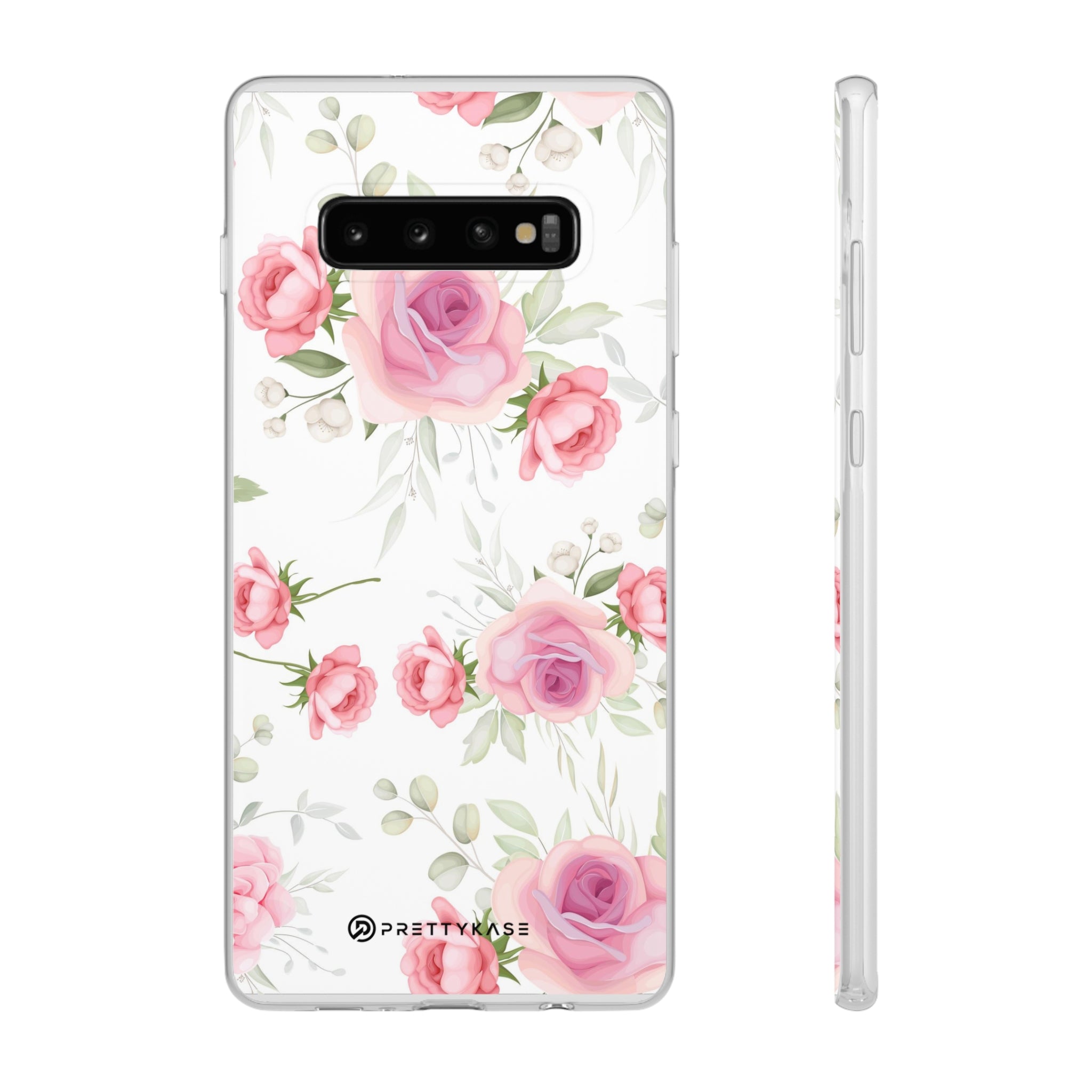 Slim floral blanc et rose