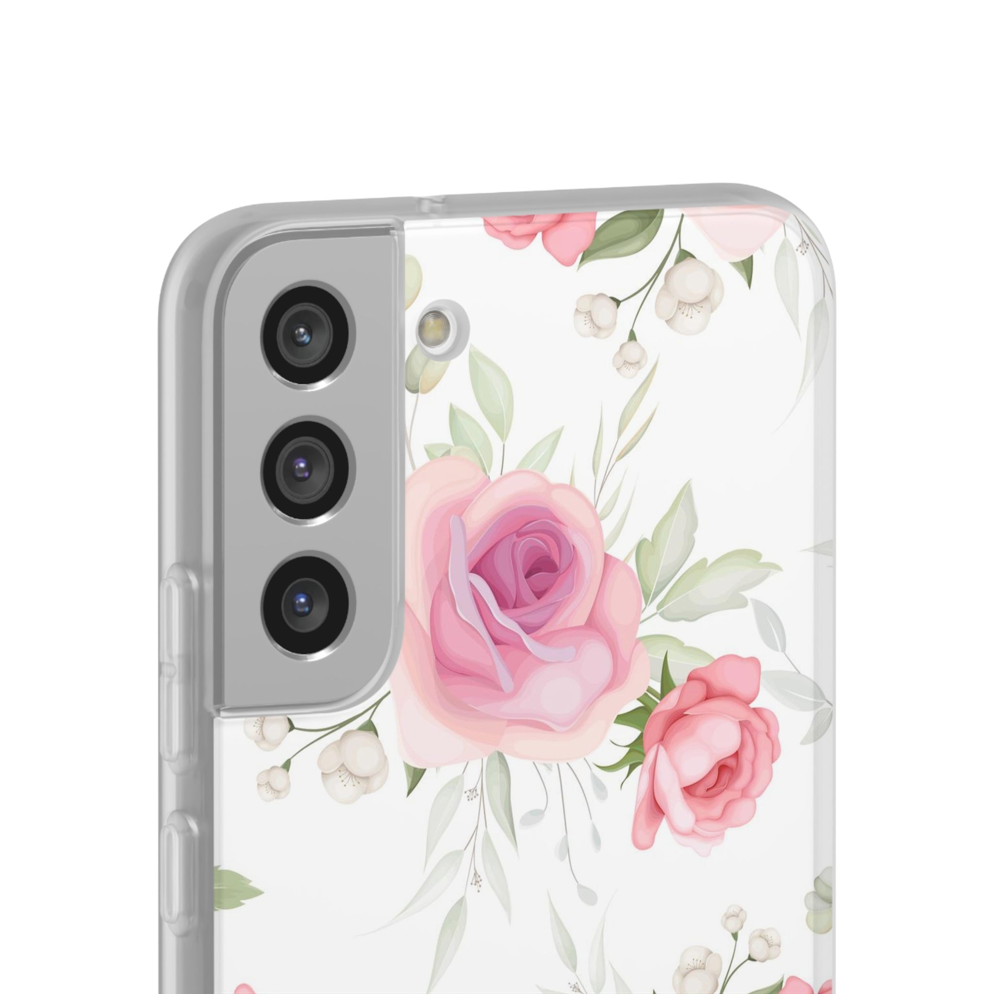 Slim floral blanc et rose