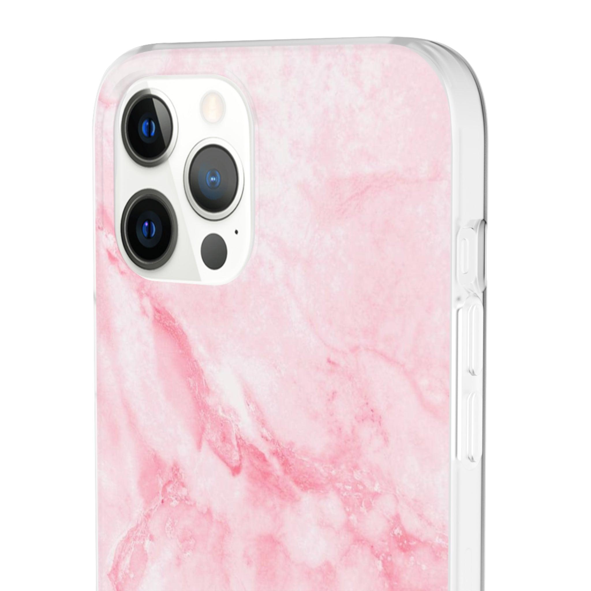 White Pink Marble Slim - PrettyKase