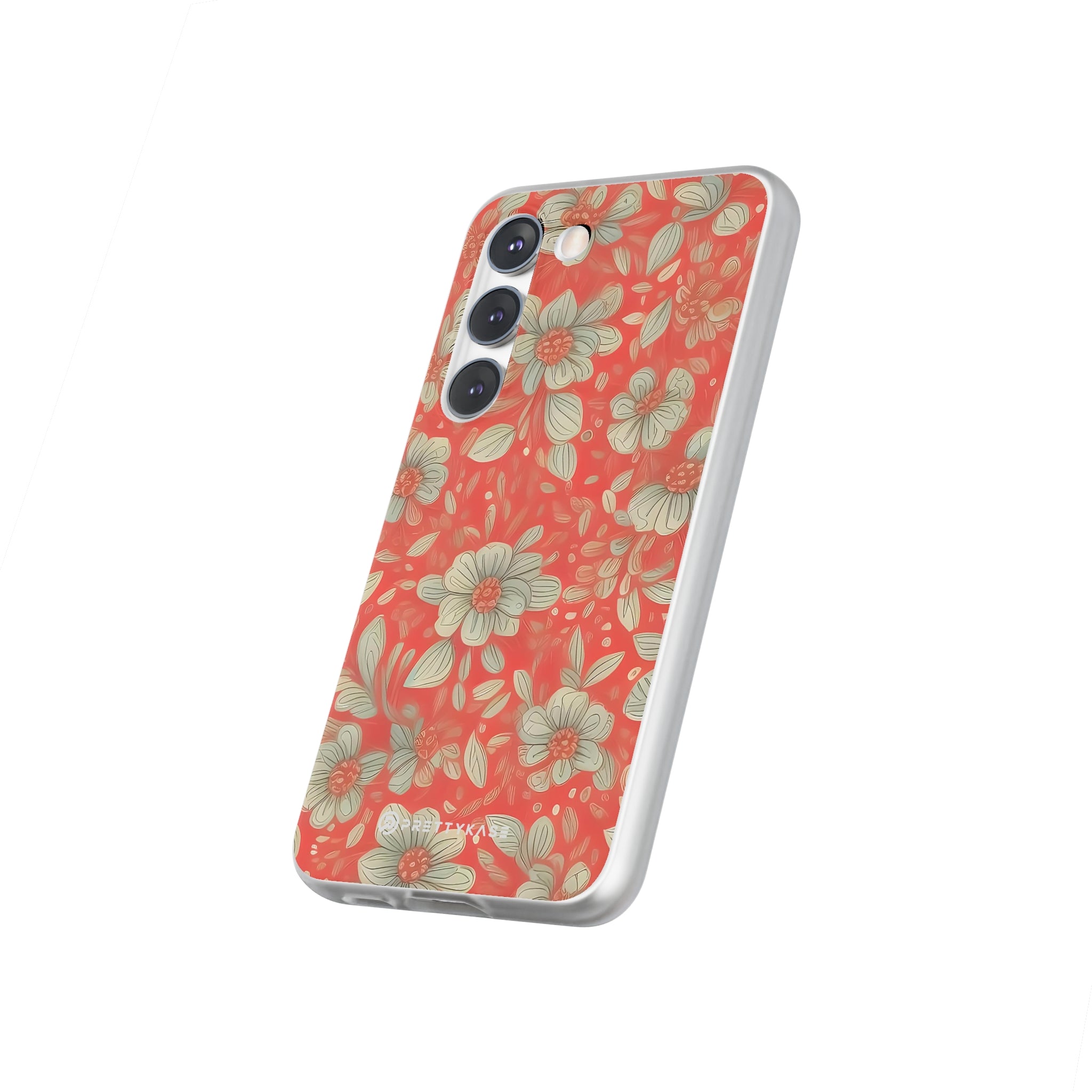 Red Orange Floral Slim