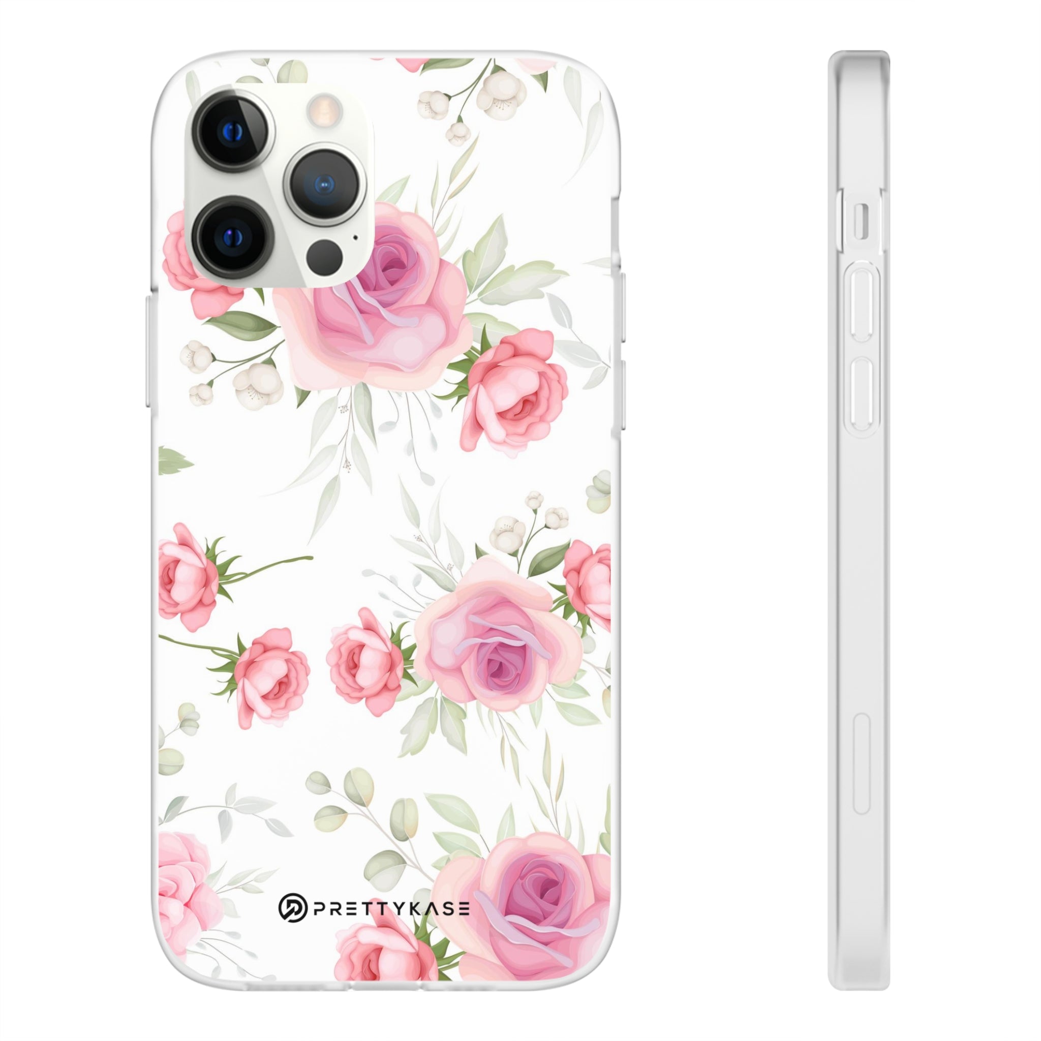 Slim floral blanc et rose