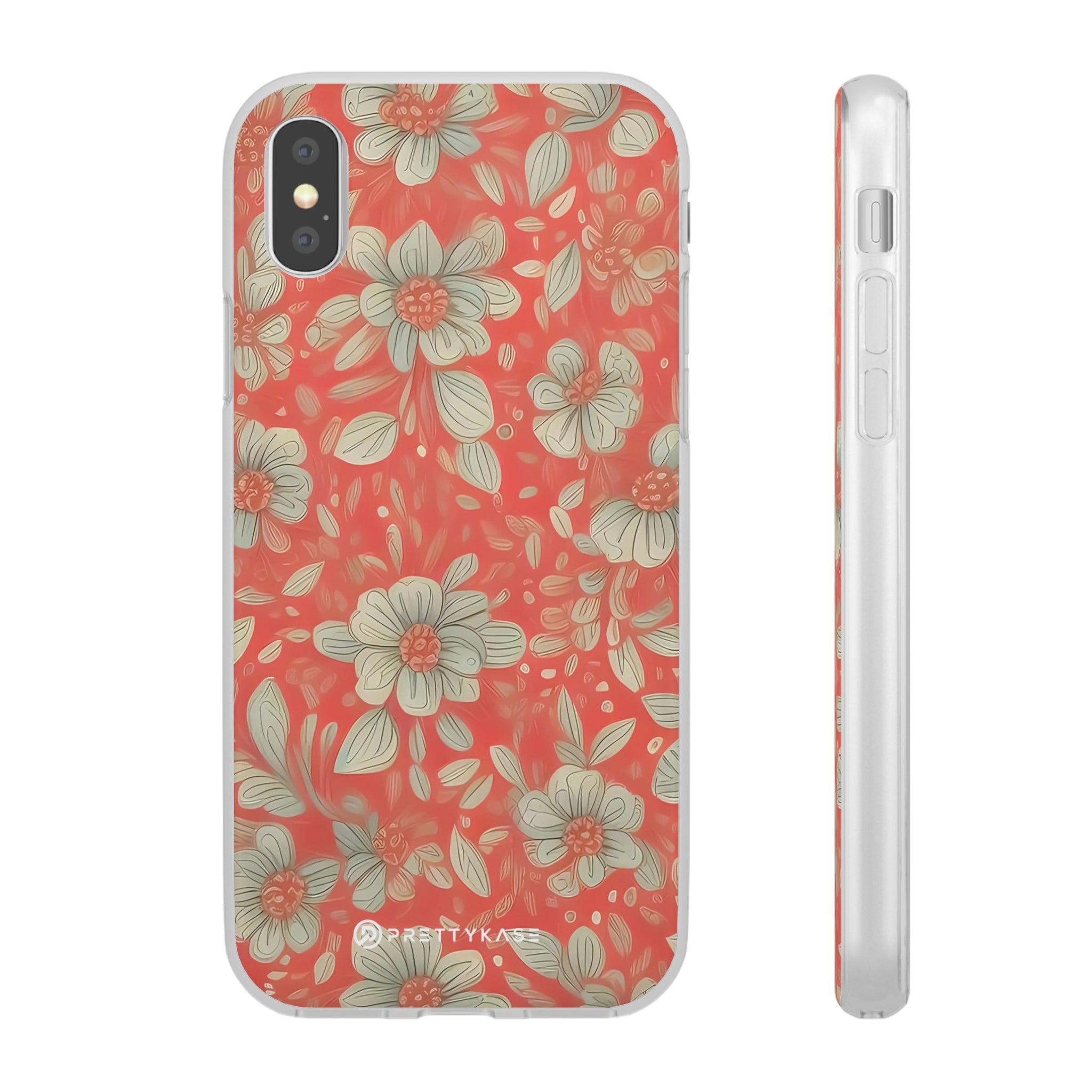 Red Orange Floral Slim - PrettyKase