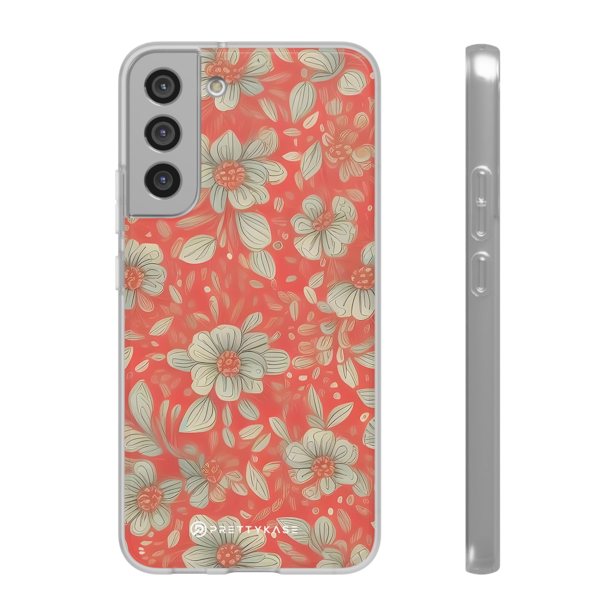 Red Orange Floral Slim