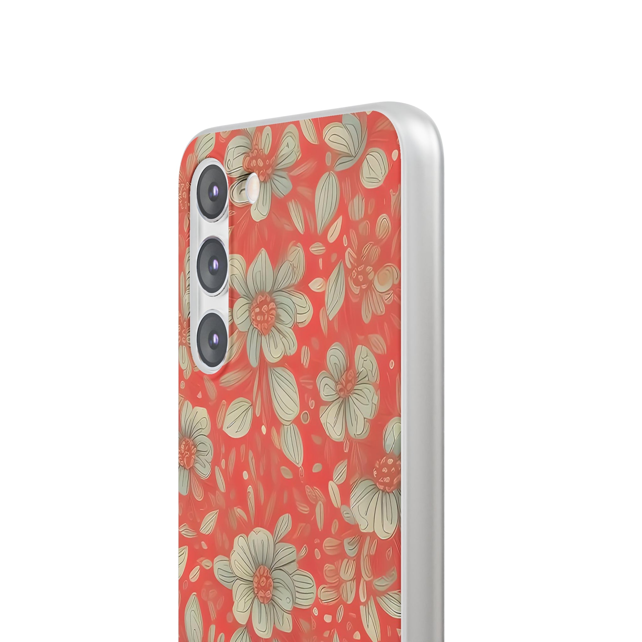 Red Orange Floral Slim