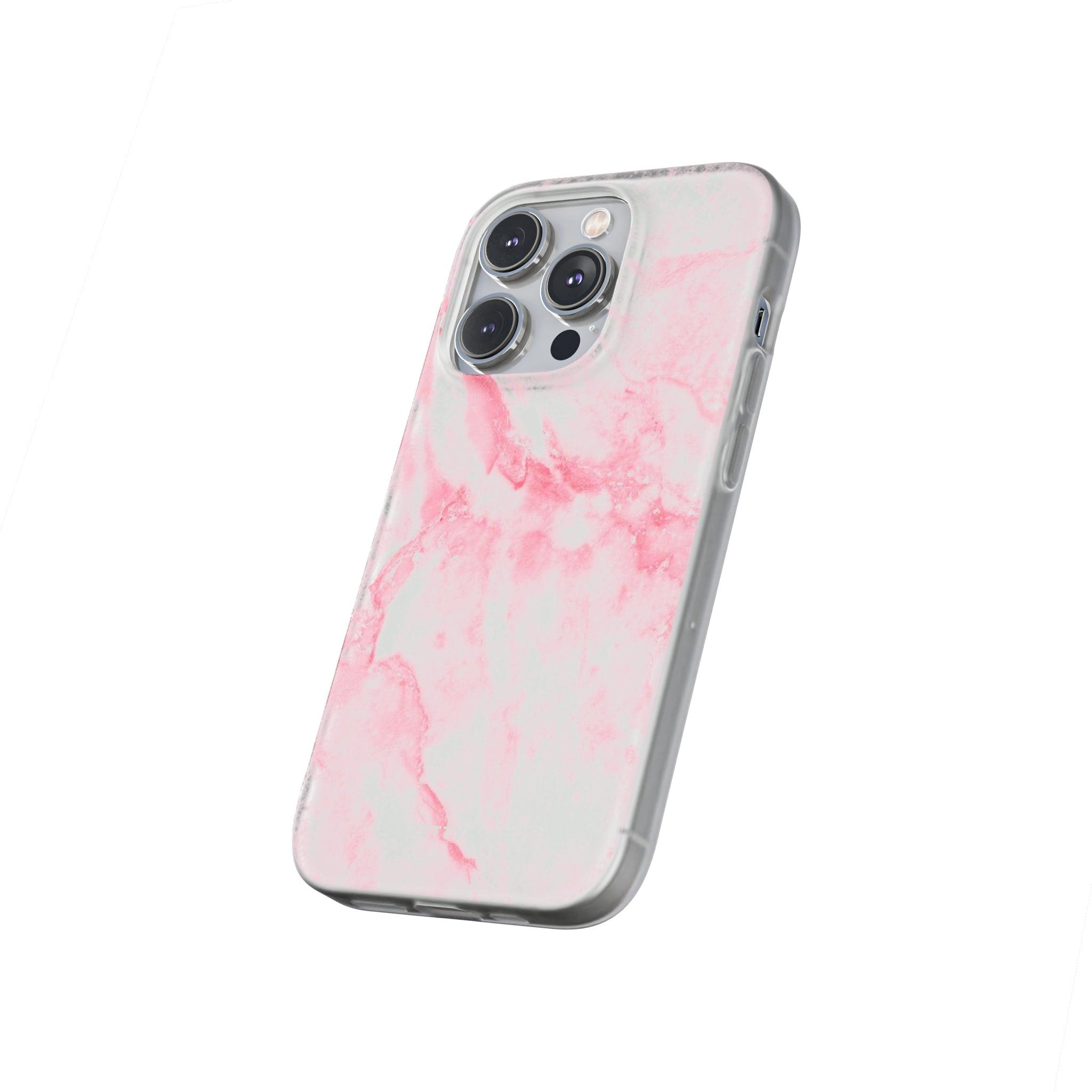 White Pink Marble Slim - PrettyKase