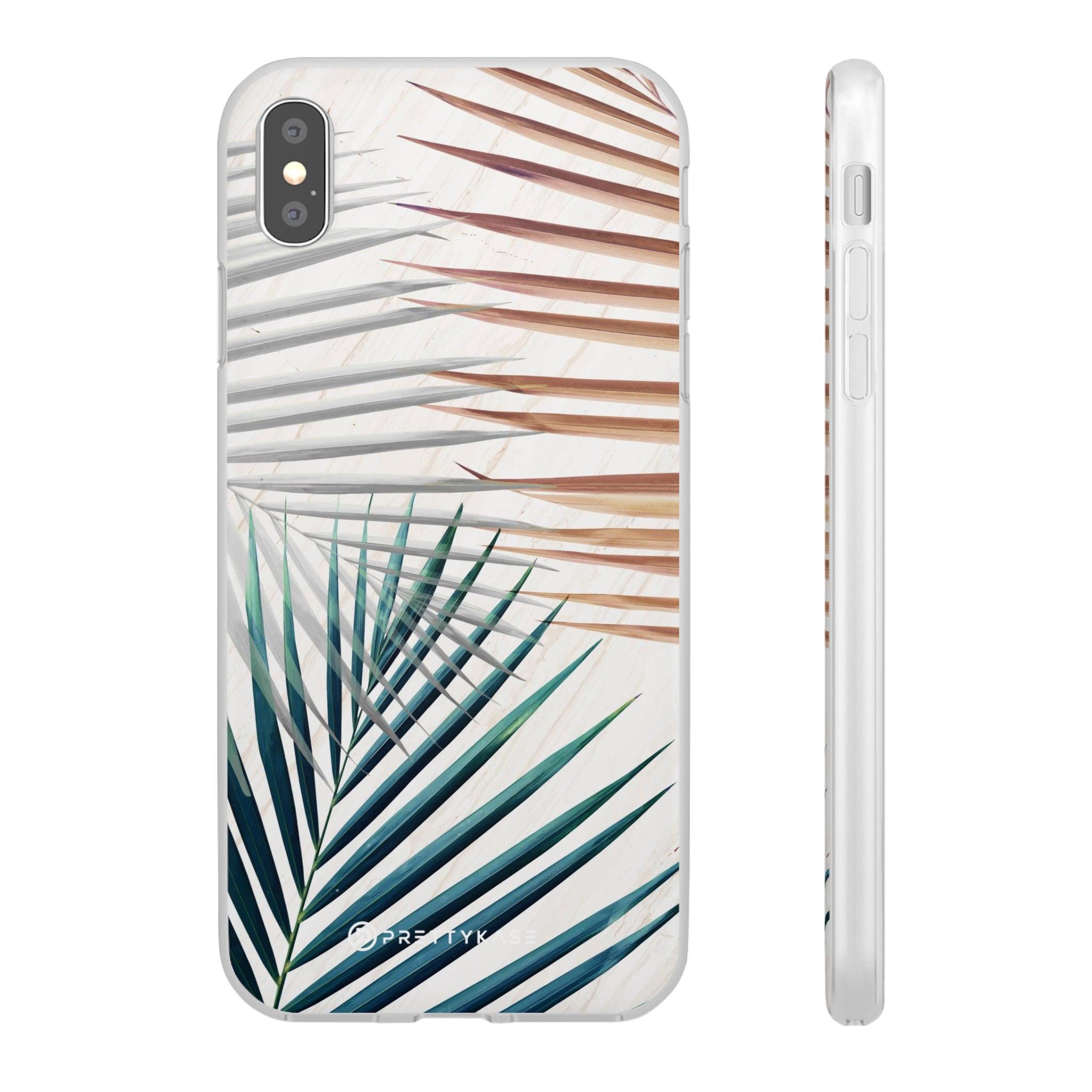 White Marble Green Leafy Slim - PrettyKase