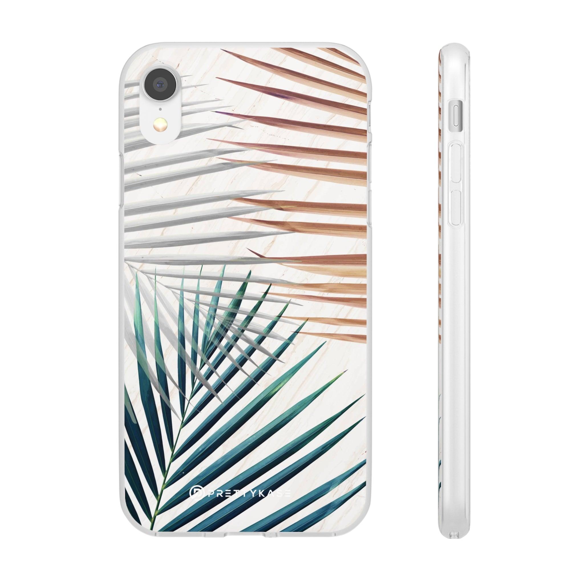 White Marble Green Leafy Slim - PrettyKase