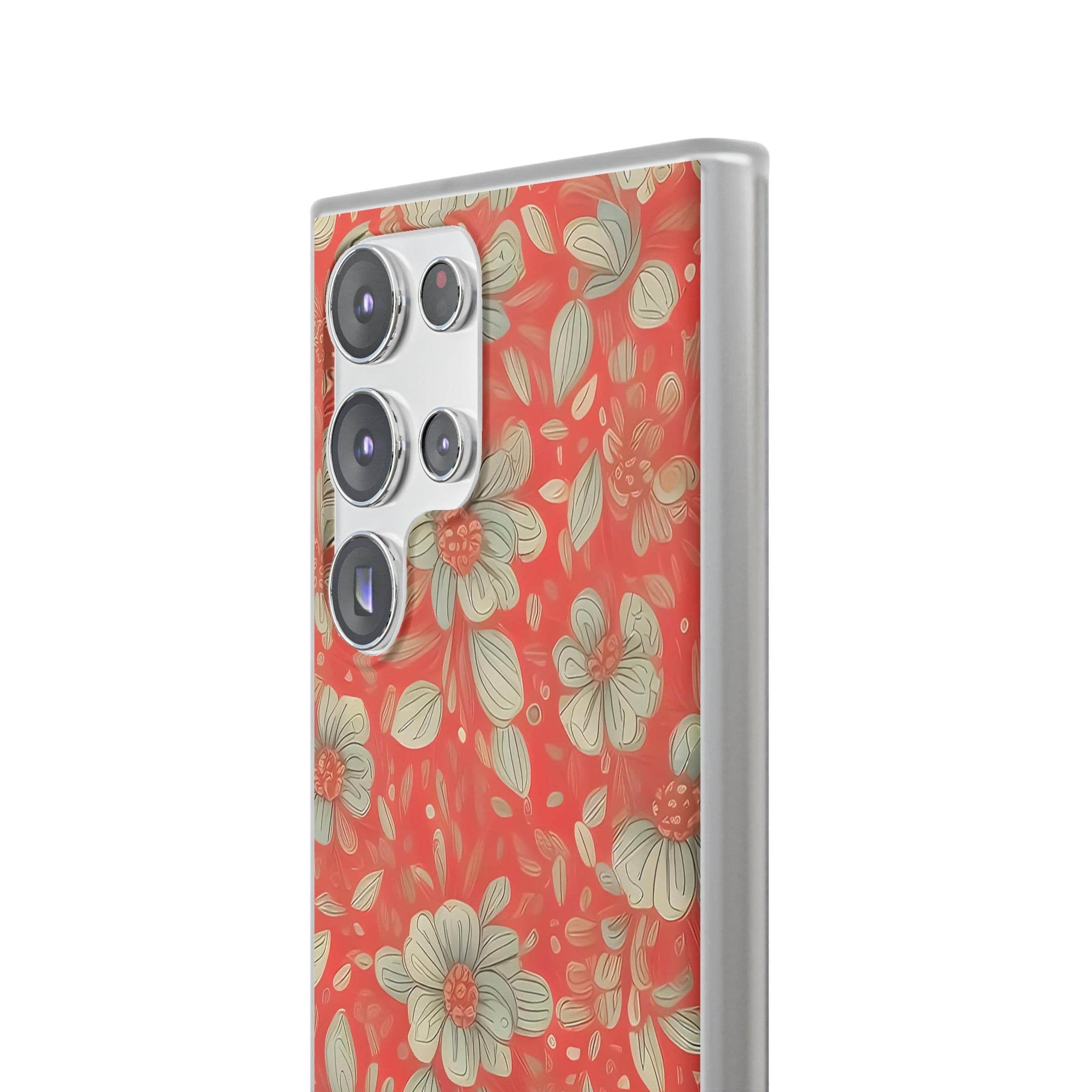 Red Orange Floral Slim