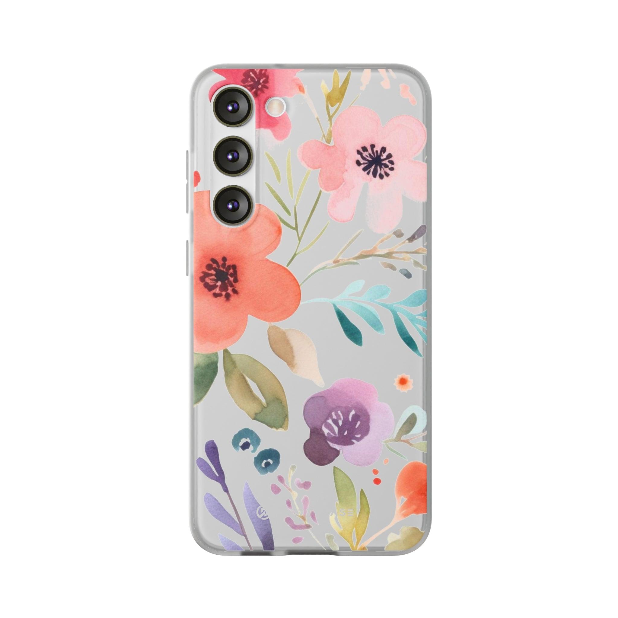 Pink Blue Flower Pattern Slim - PrettyKase