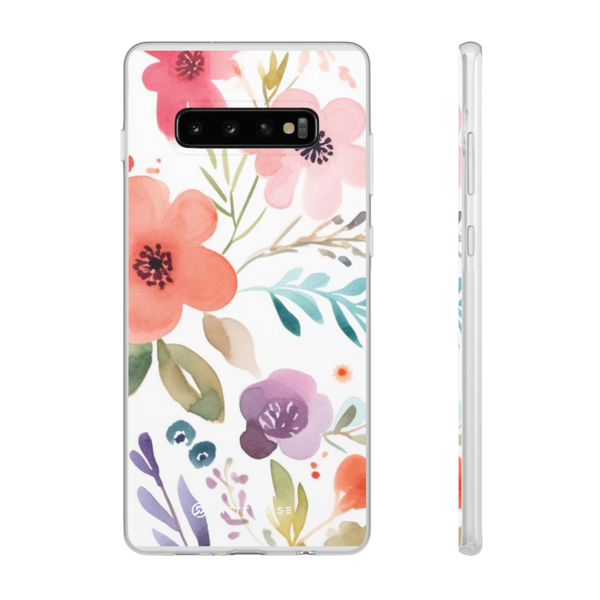 Motif de fleurs bleu rose Slim