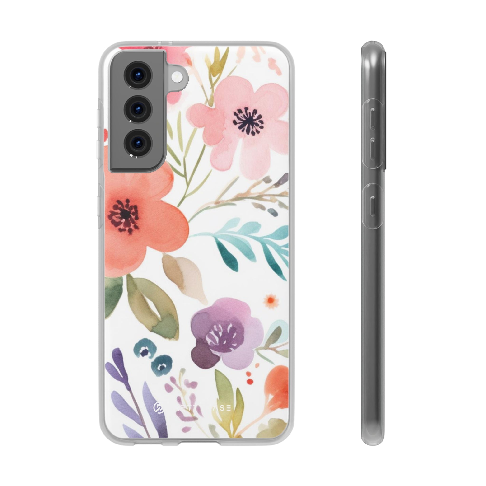 Motif de fleurs bleu rose Slim