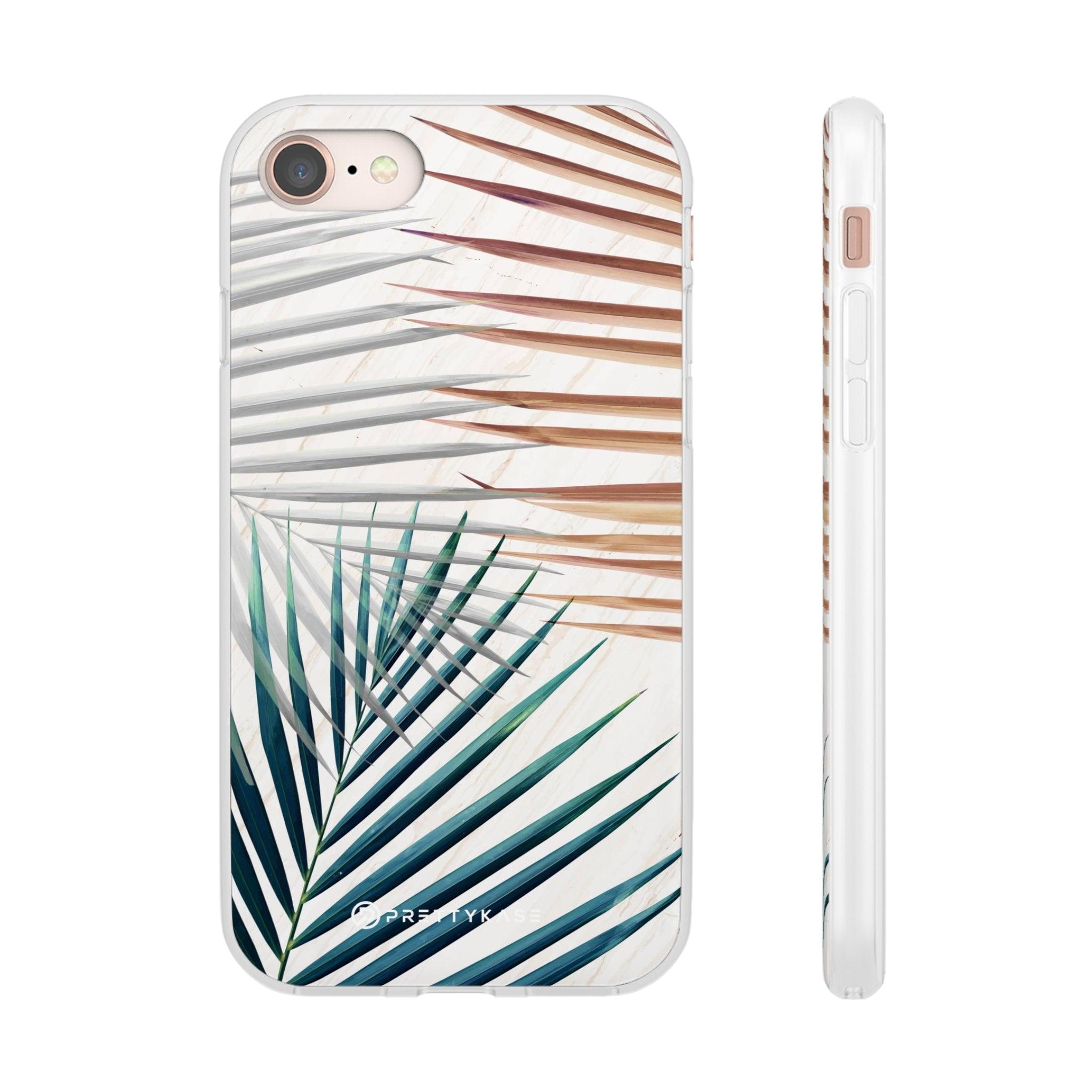 White Marble Green Leafy Slim - PrettyKase