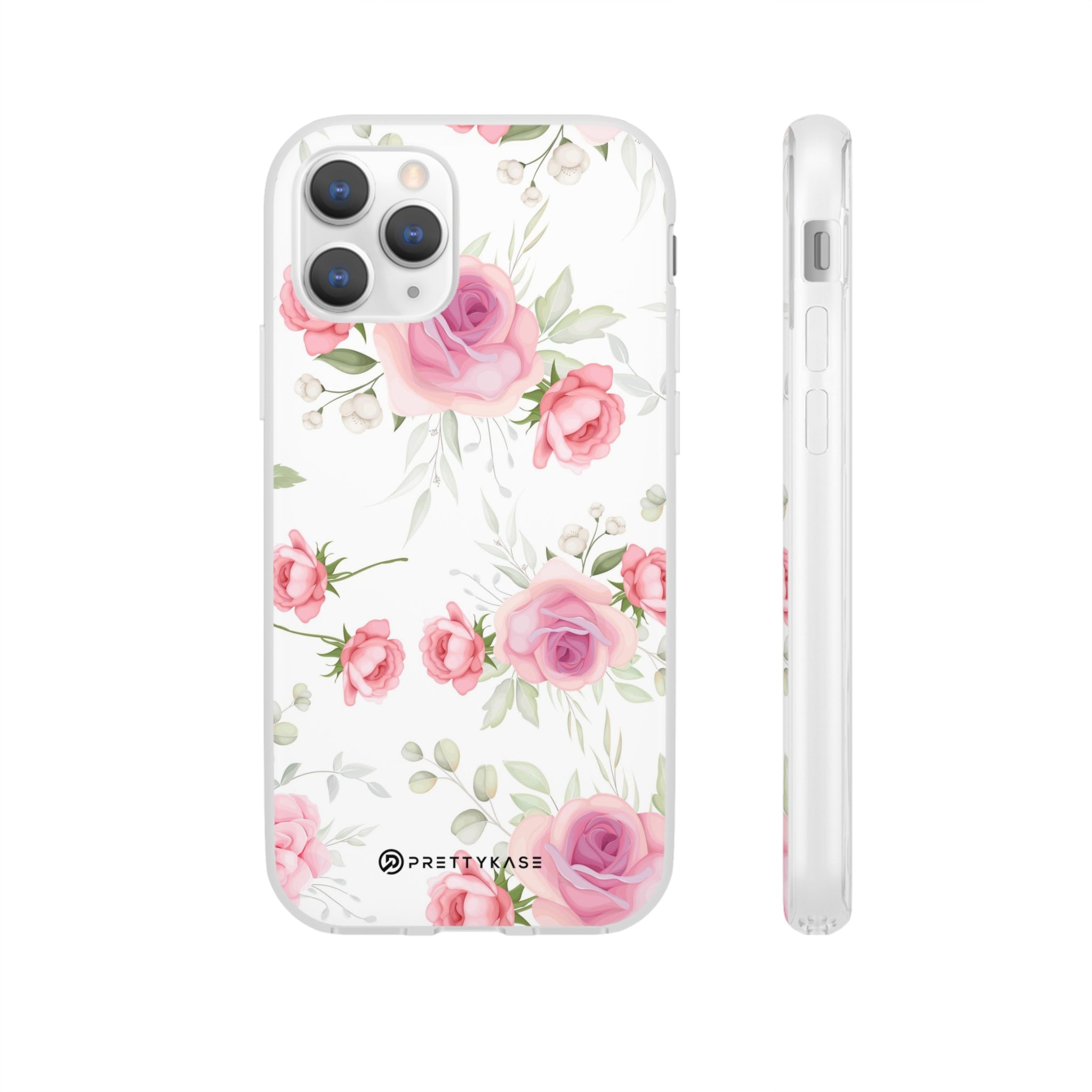 Slim floral blanc et rose