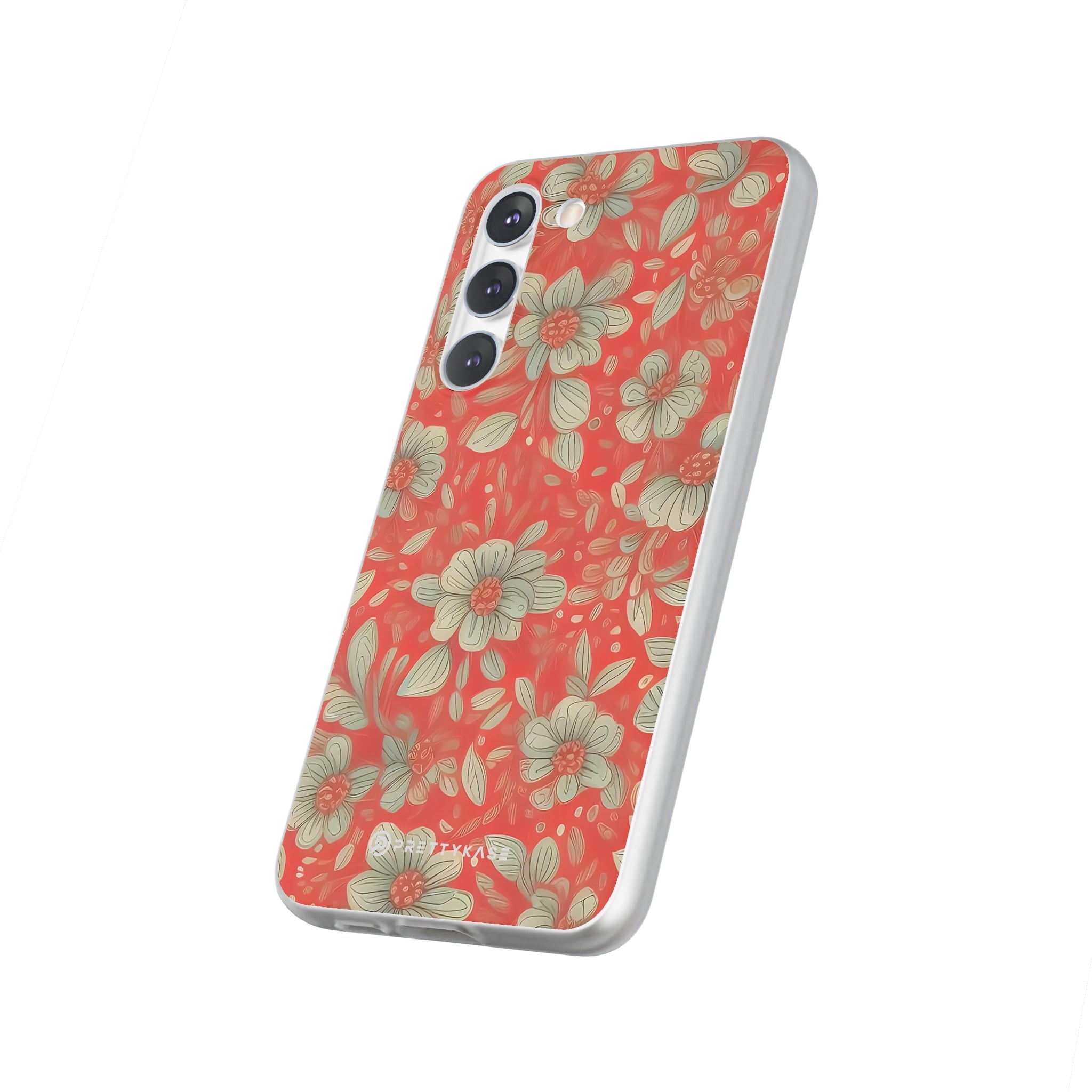 Red Orange Floral Slim