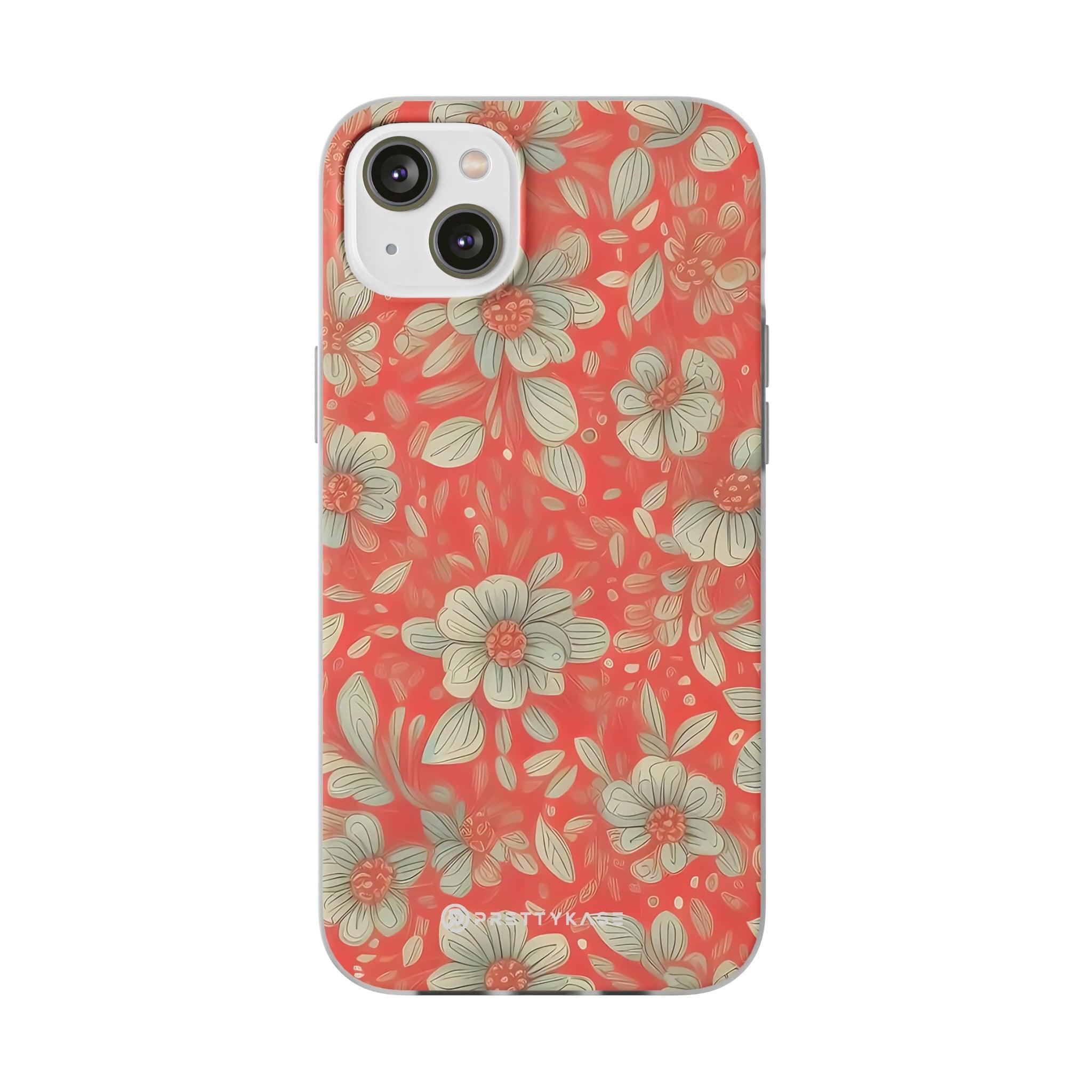 Red Orange Floral Slim - PrettyKase