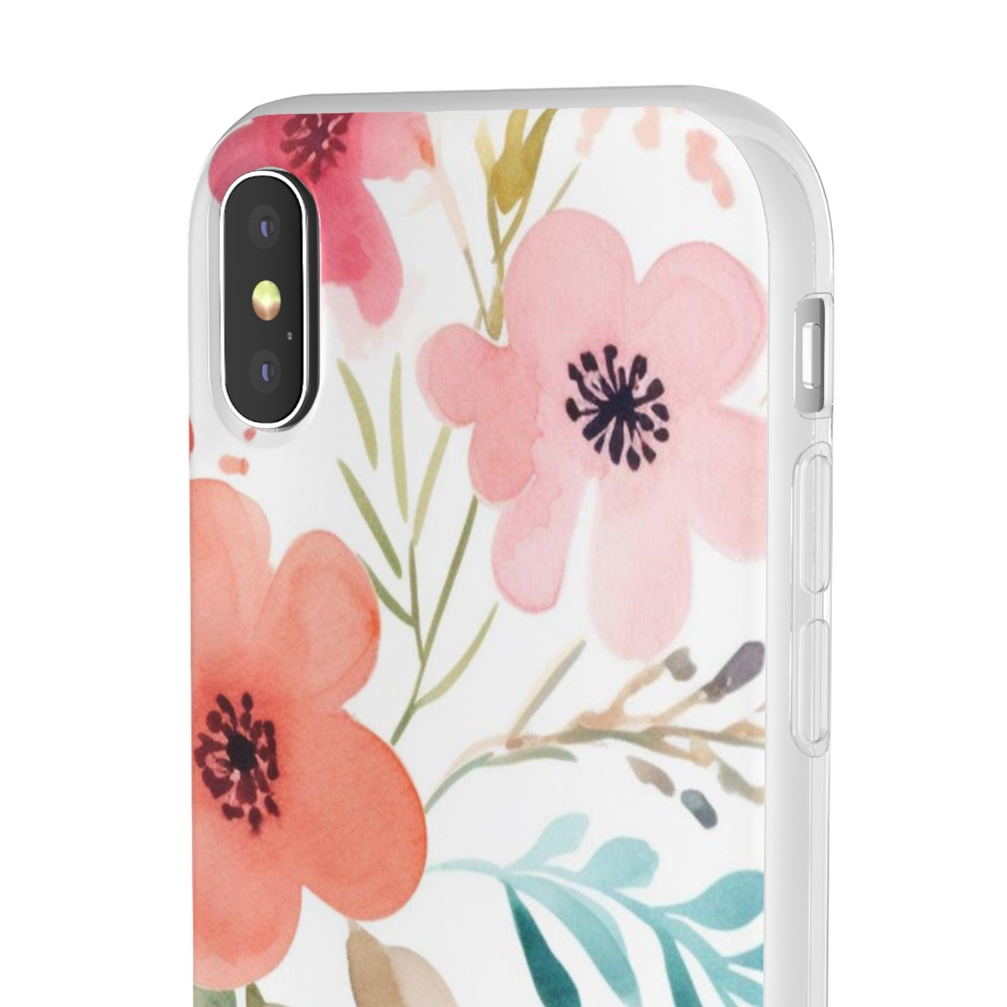 Pink Blue Flower Pattern Slim - PrettyKase