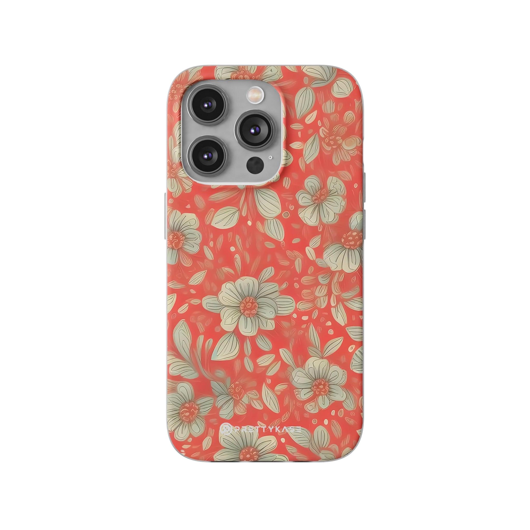 Red Orange Floral Slim - PrettyKase