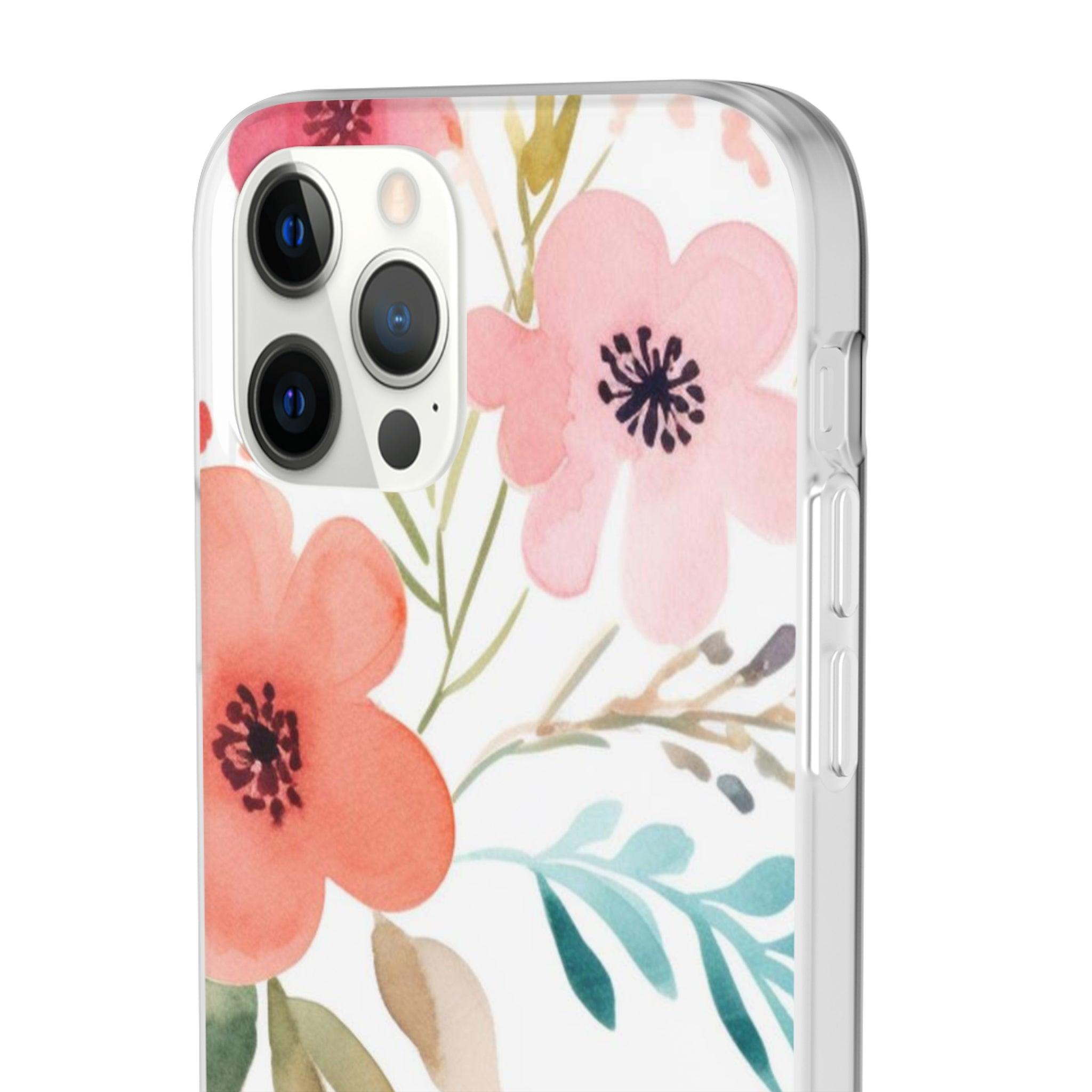 Pink Blue Flower Pattern Slim - PrettyKase