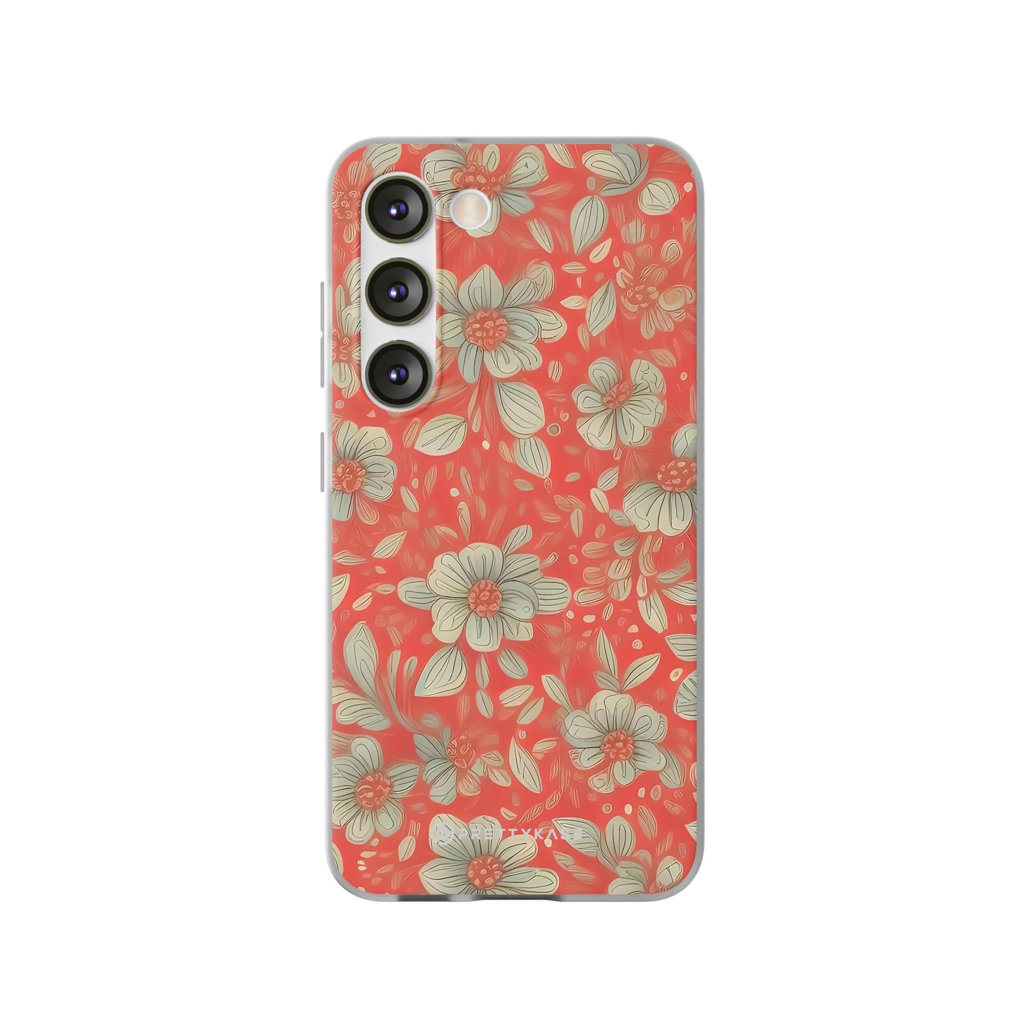 Red Orange Floral Slim - PrettyKase