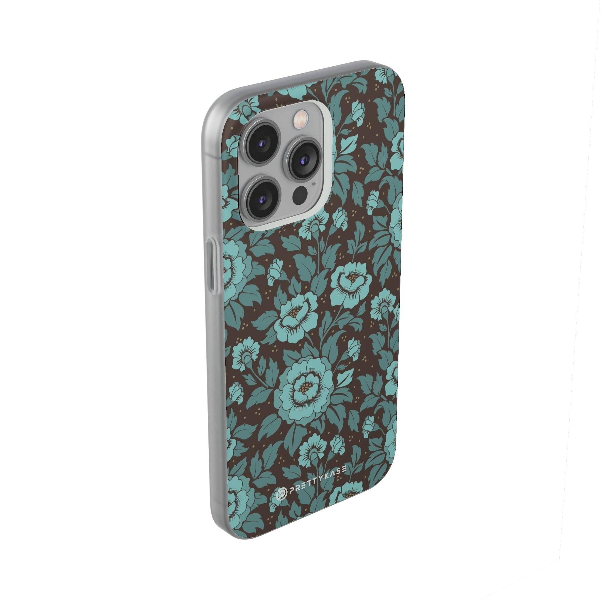 Turquoise floral Slim - PrettyKase