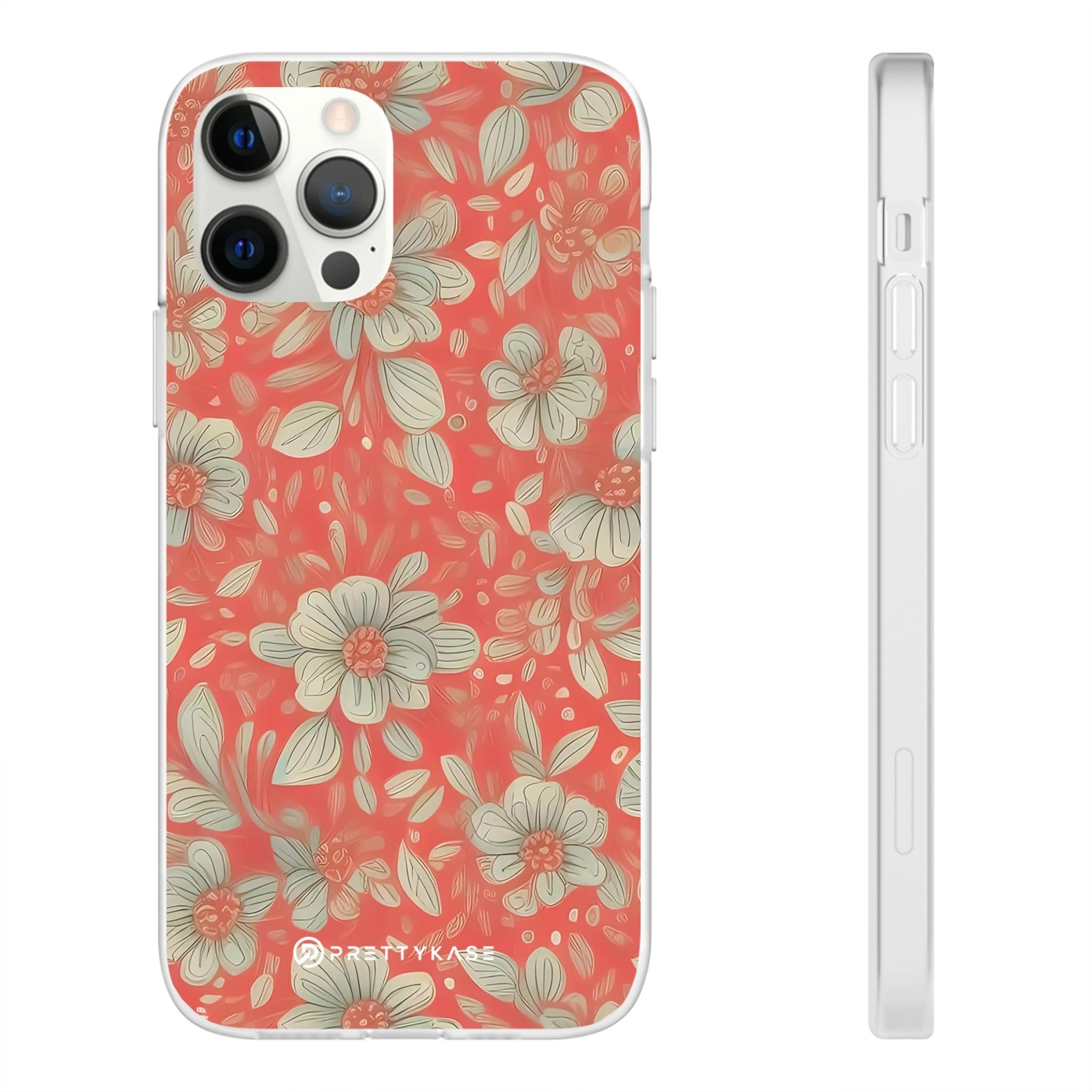 Red Orange Floral Slim - PrettyKase