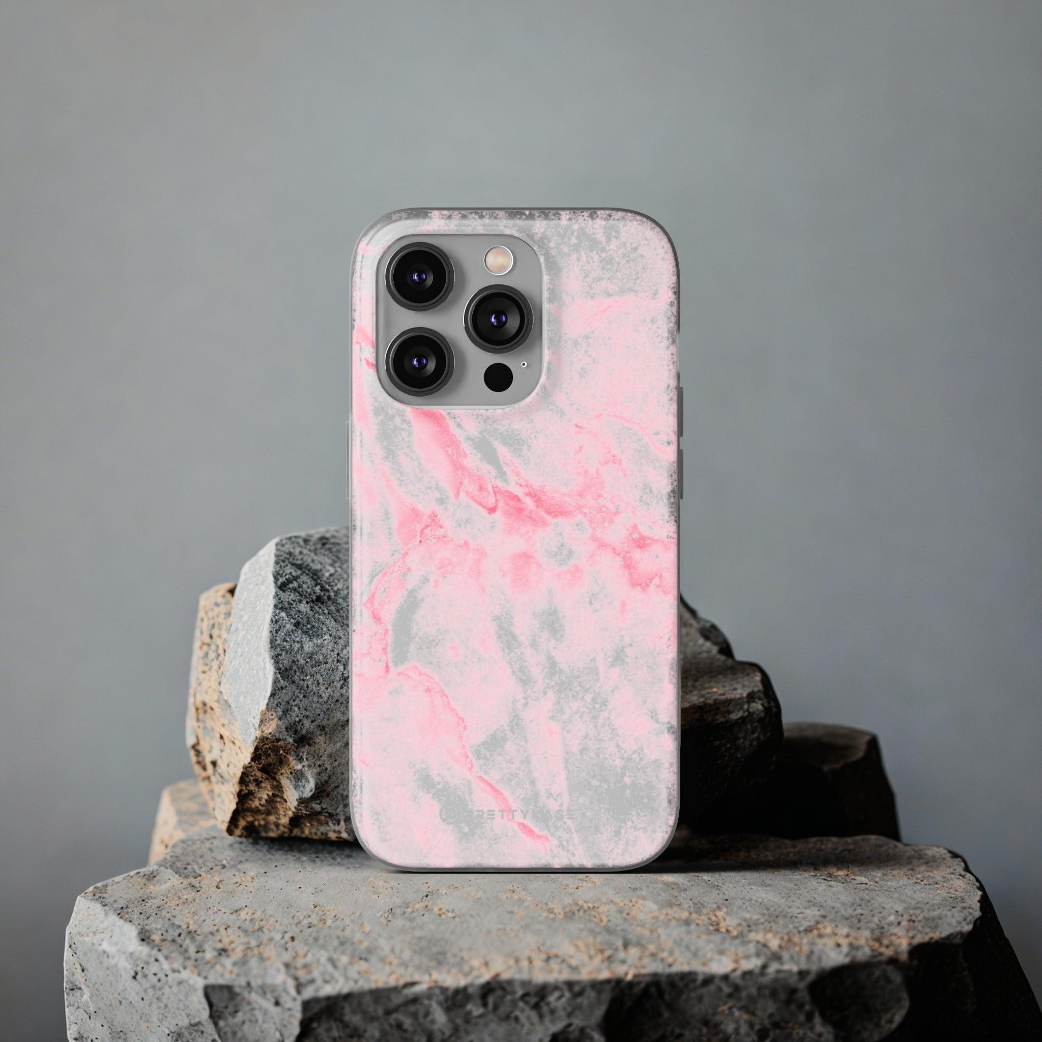 White Pink Marble Slim - PrettyKase