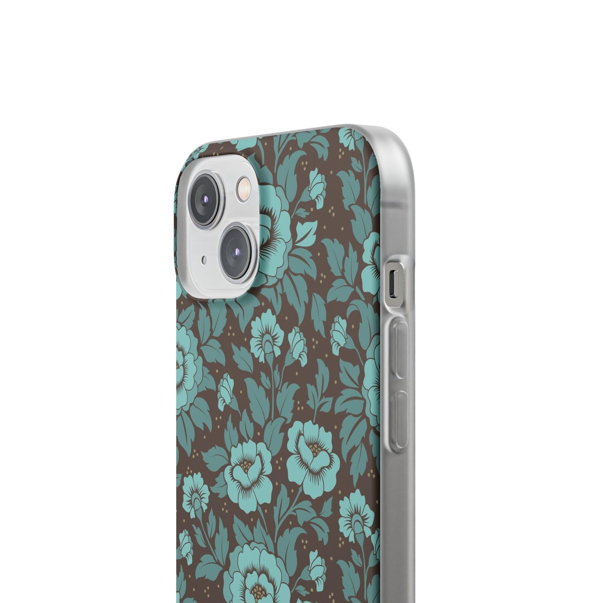 Turquoise floral Slim - PrettyKase