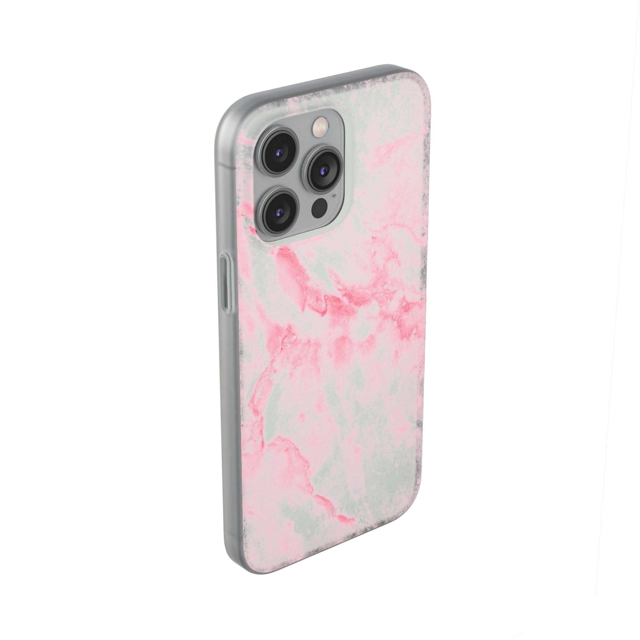 White Pink Marble Slim - PrettyKase