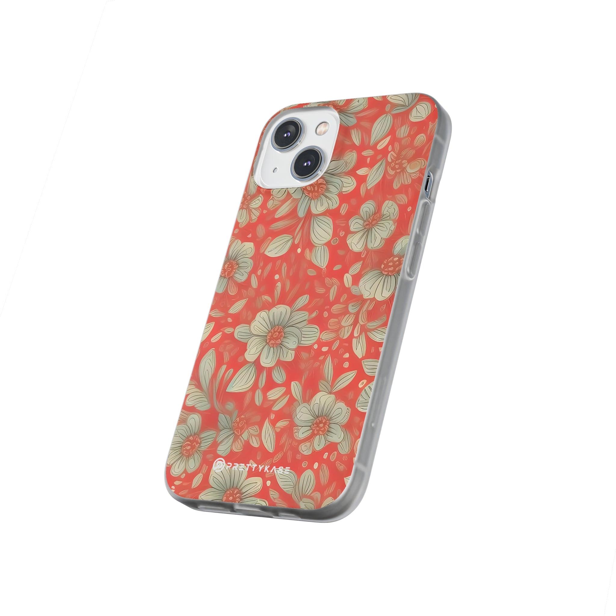 Red Orange Floral Slim - PrettyKase