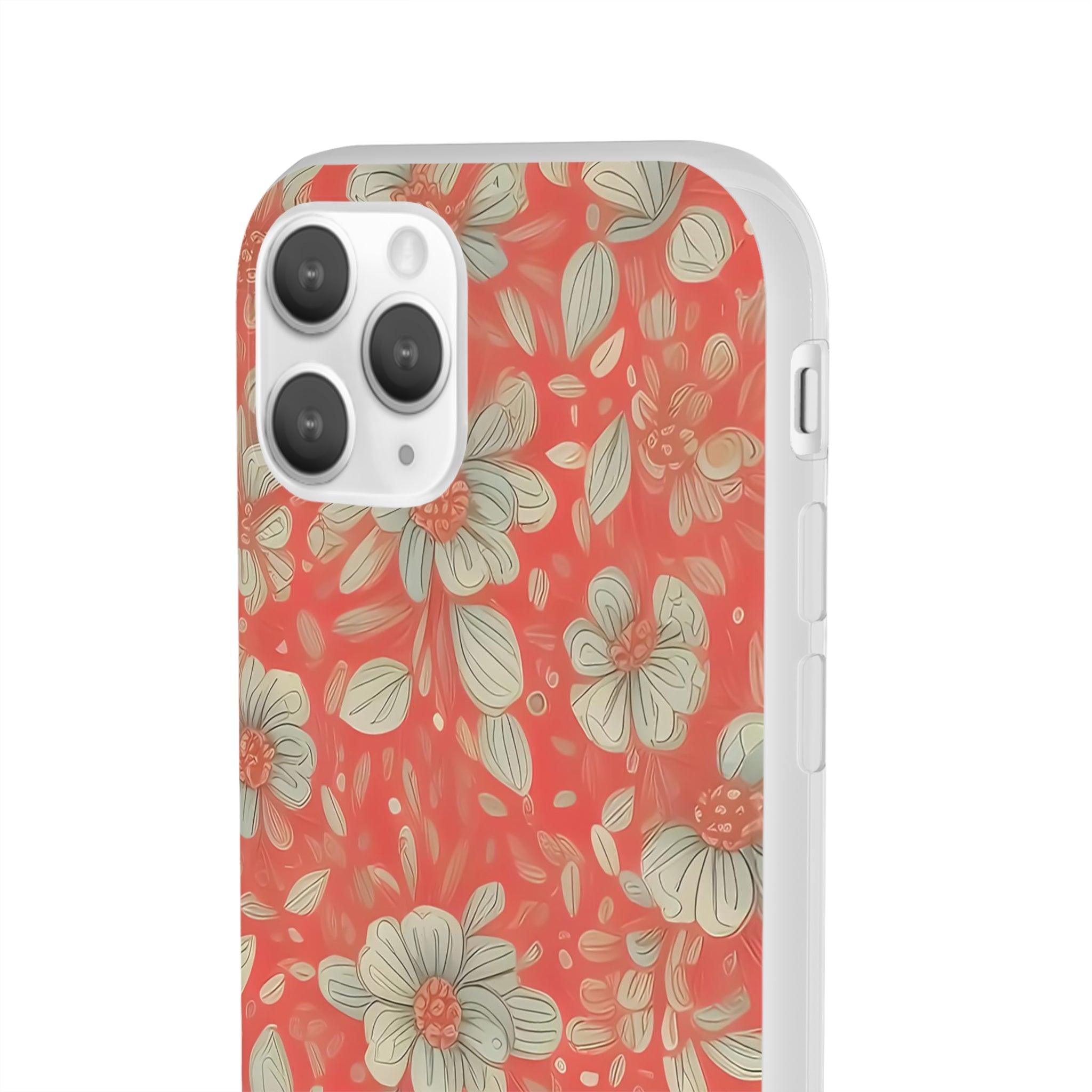 Red Orange Floral Slim - PrettyKase