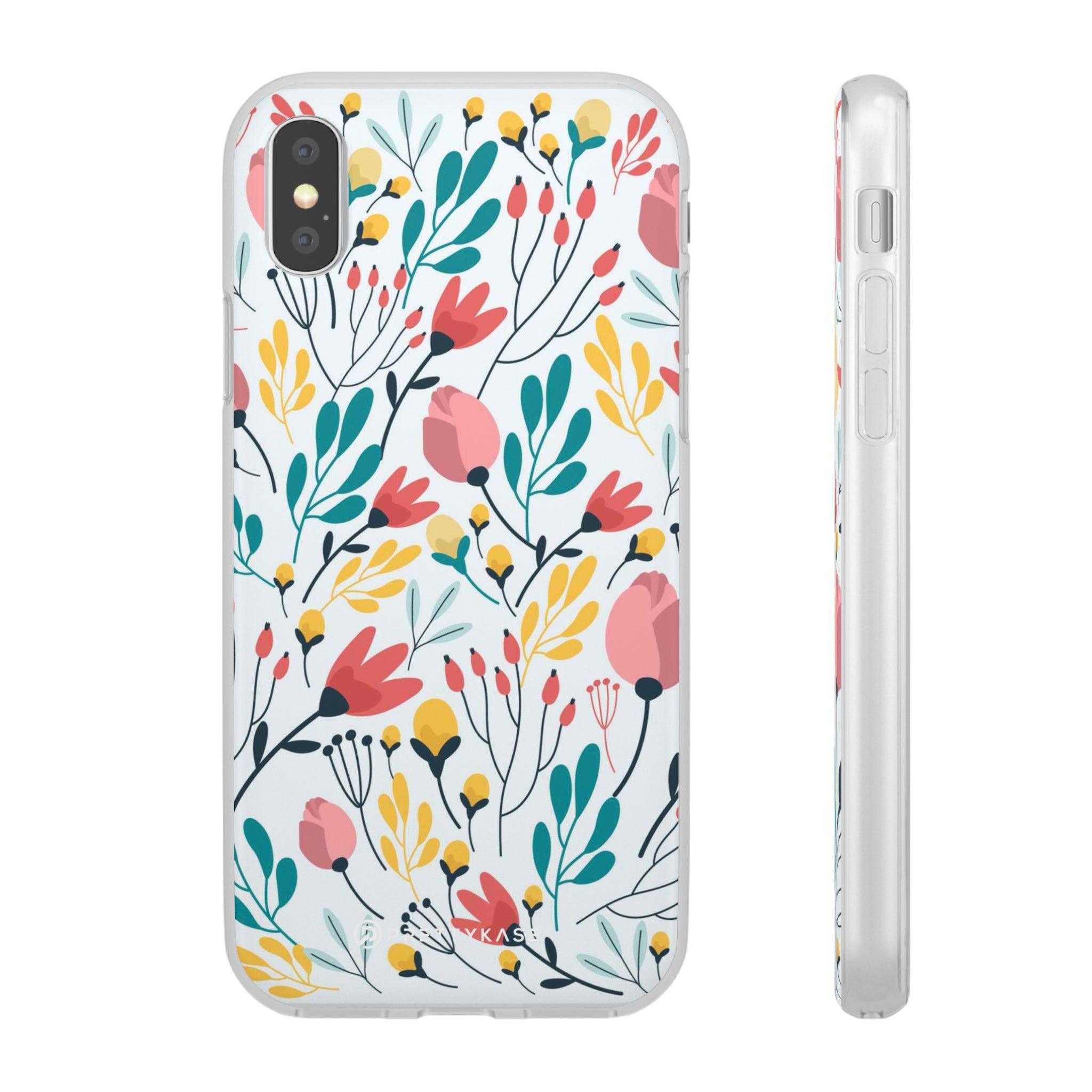 White Colorfull Flower Slim - PrettyKase