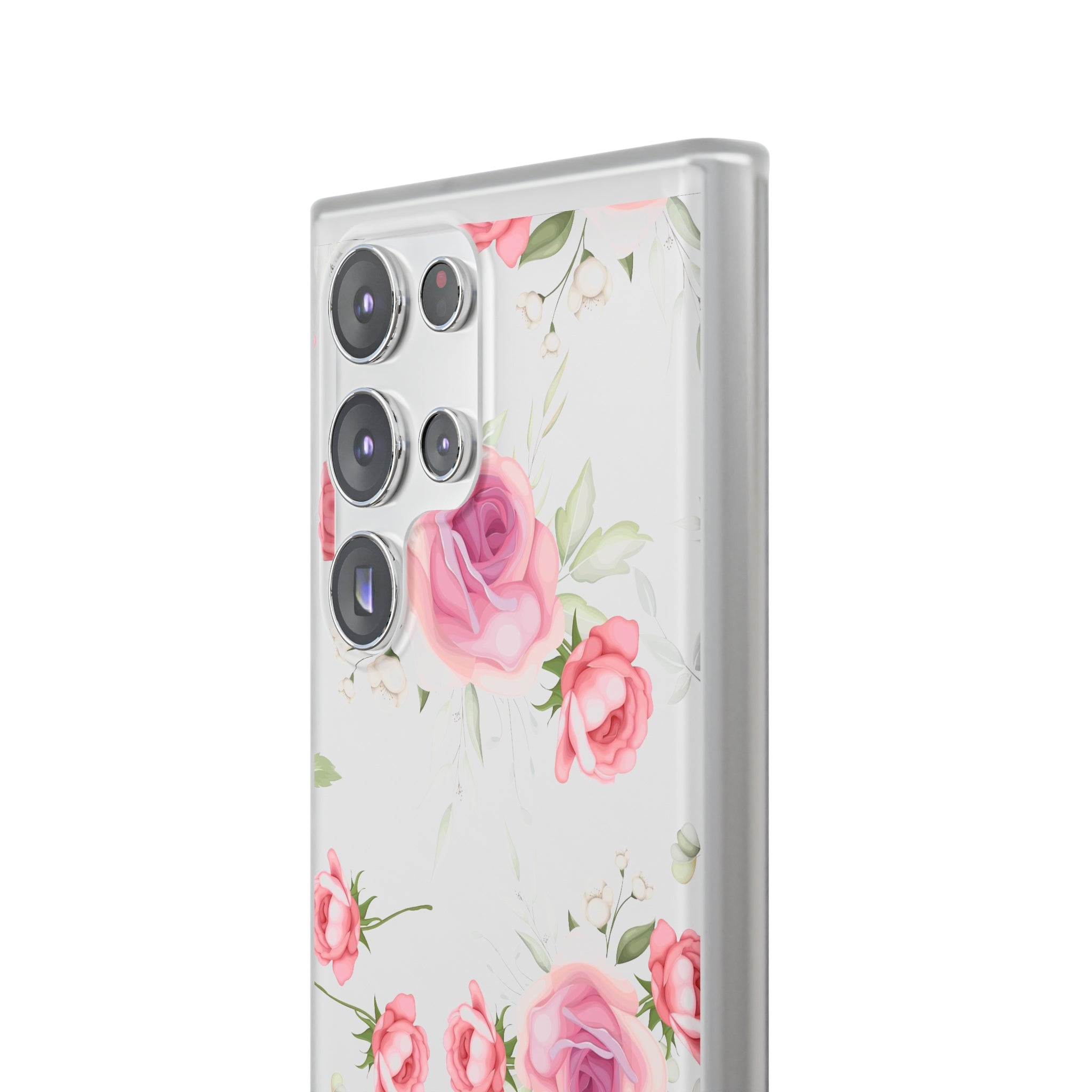 White and Pink Floral Slim