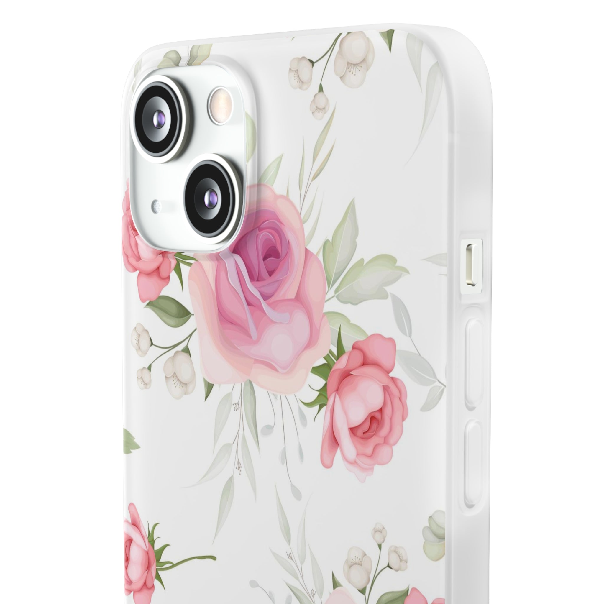 Slim floral blanc et rose