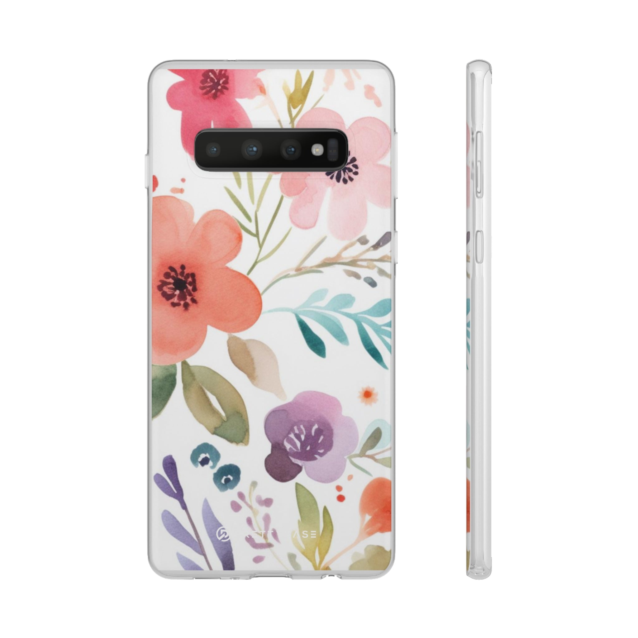 Motif de fleurs bleu rose Slim