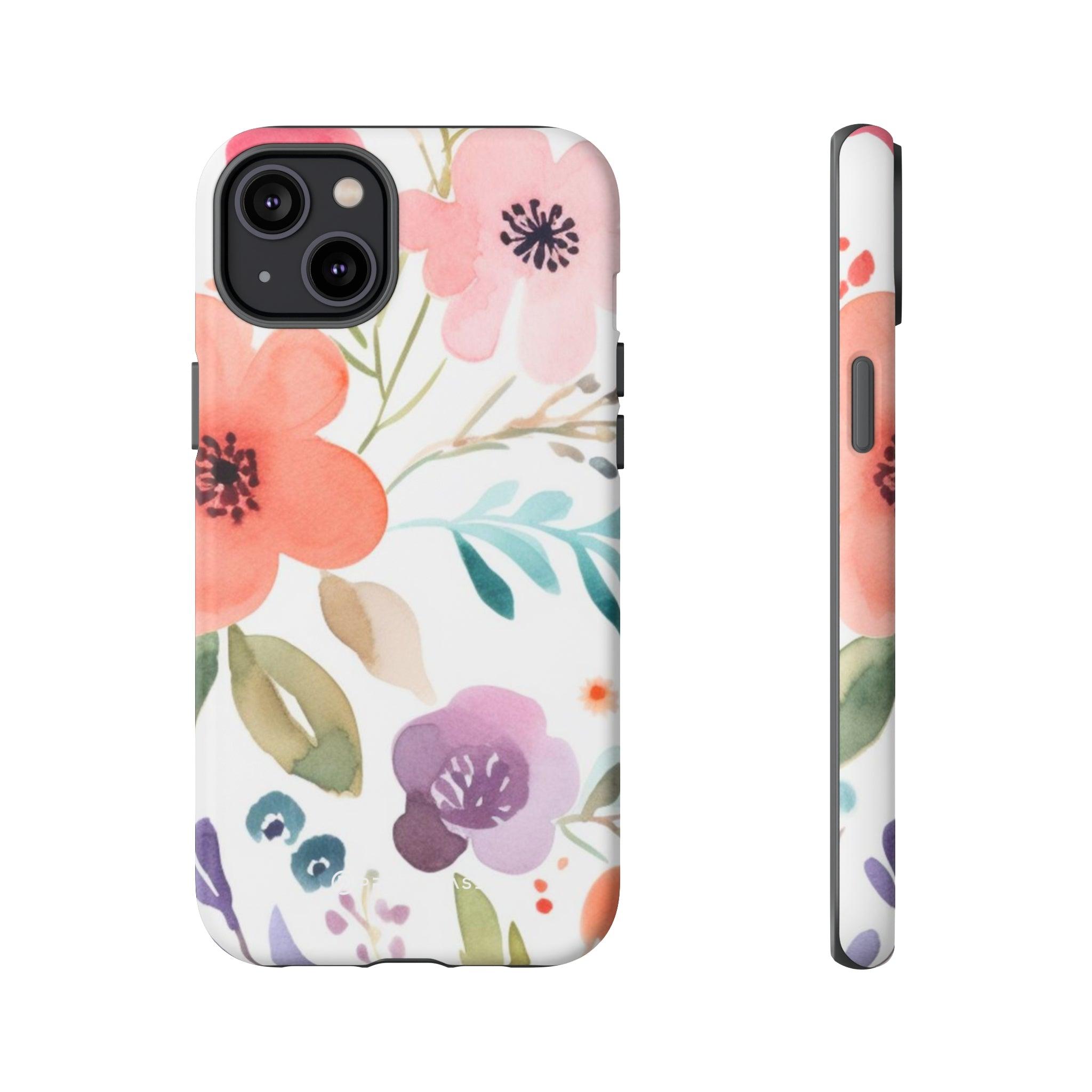 Pink Blue Flower Pattern - PrettyKase