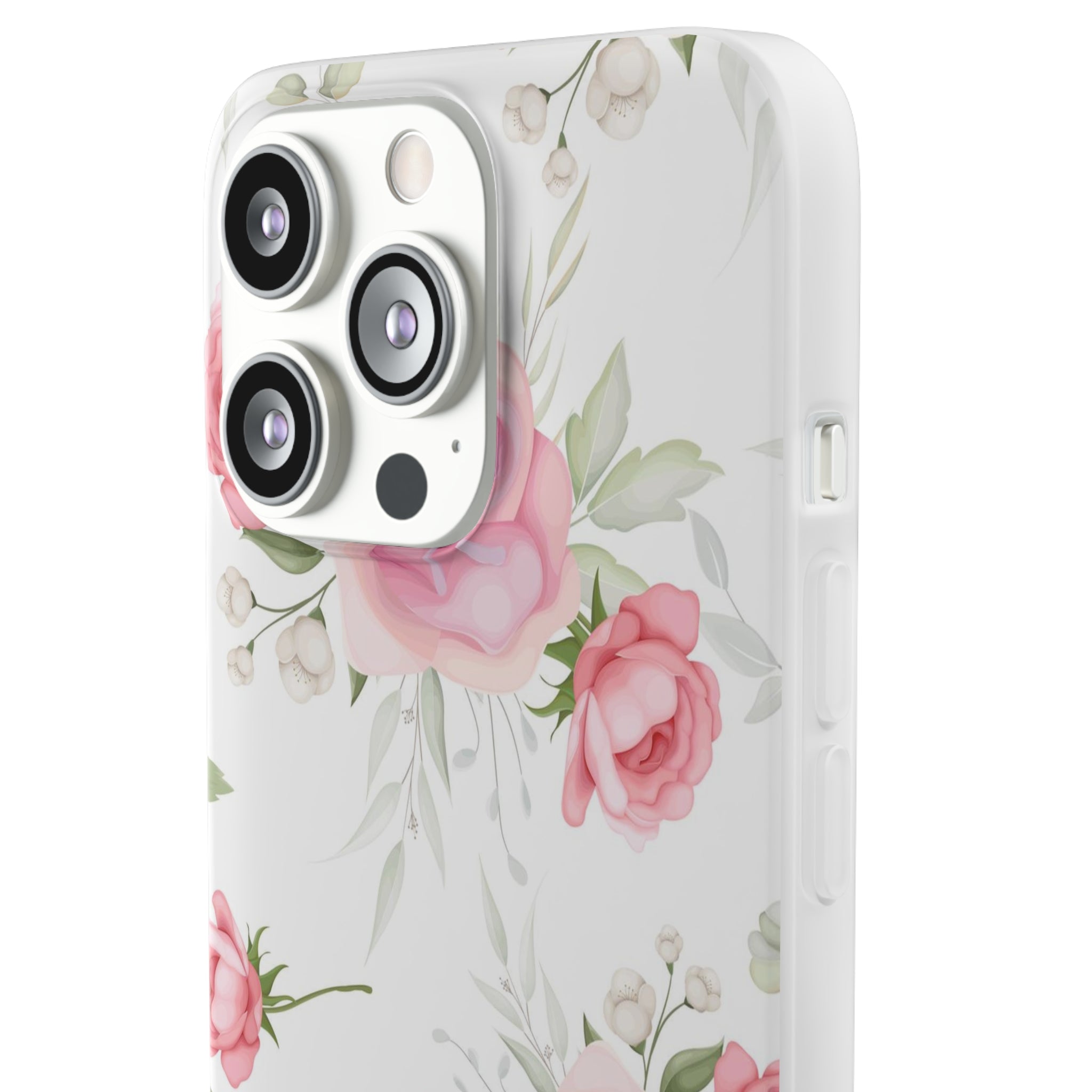 Slim floral blanc et rose