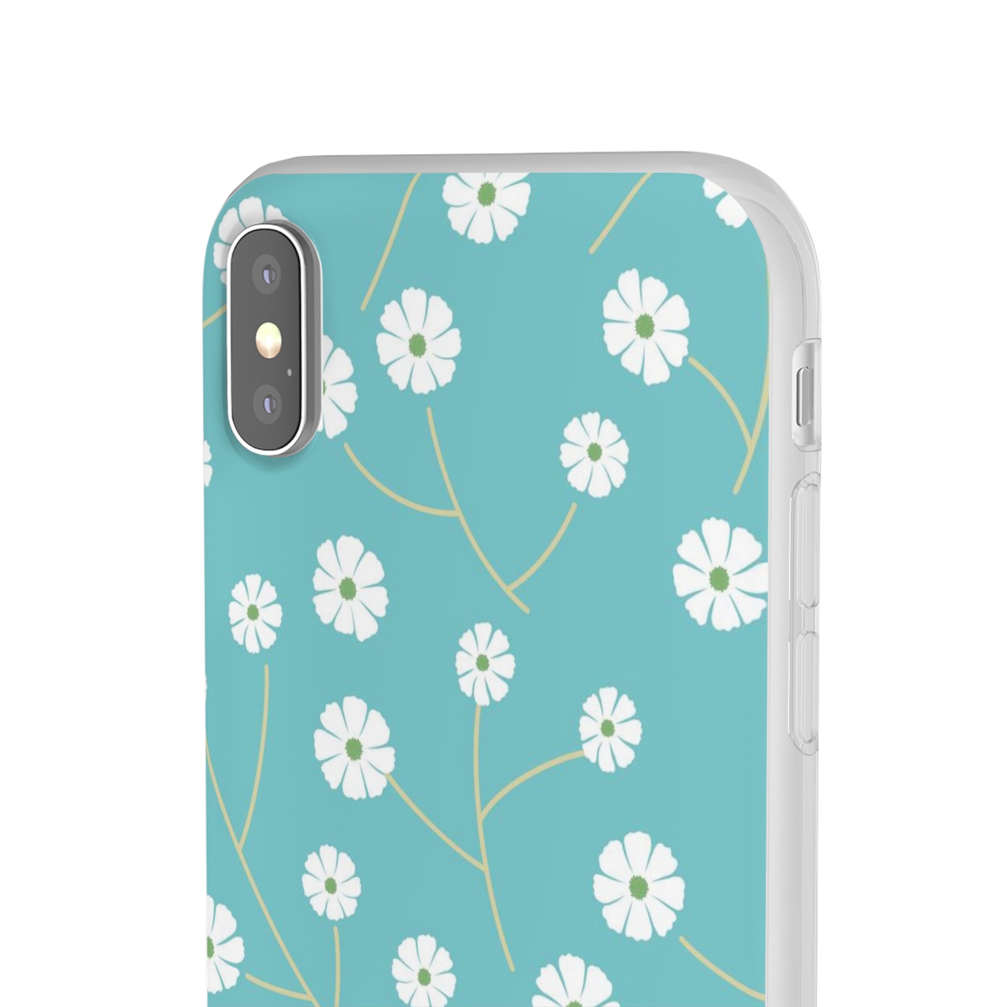 Teal and White Rose Slim