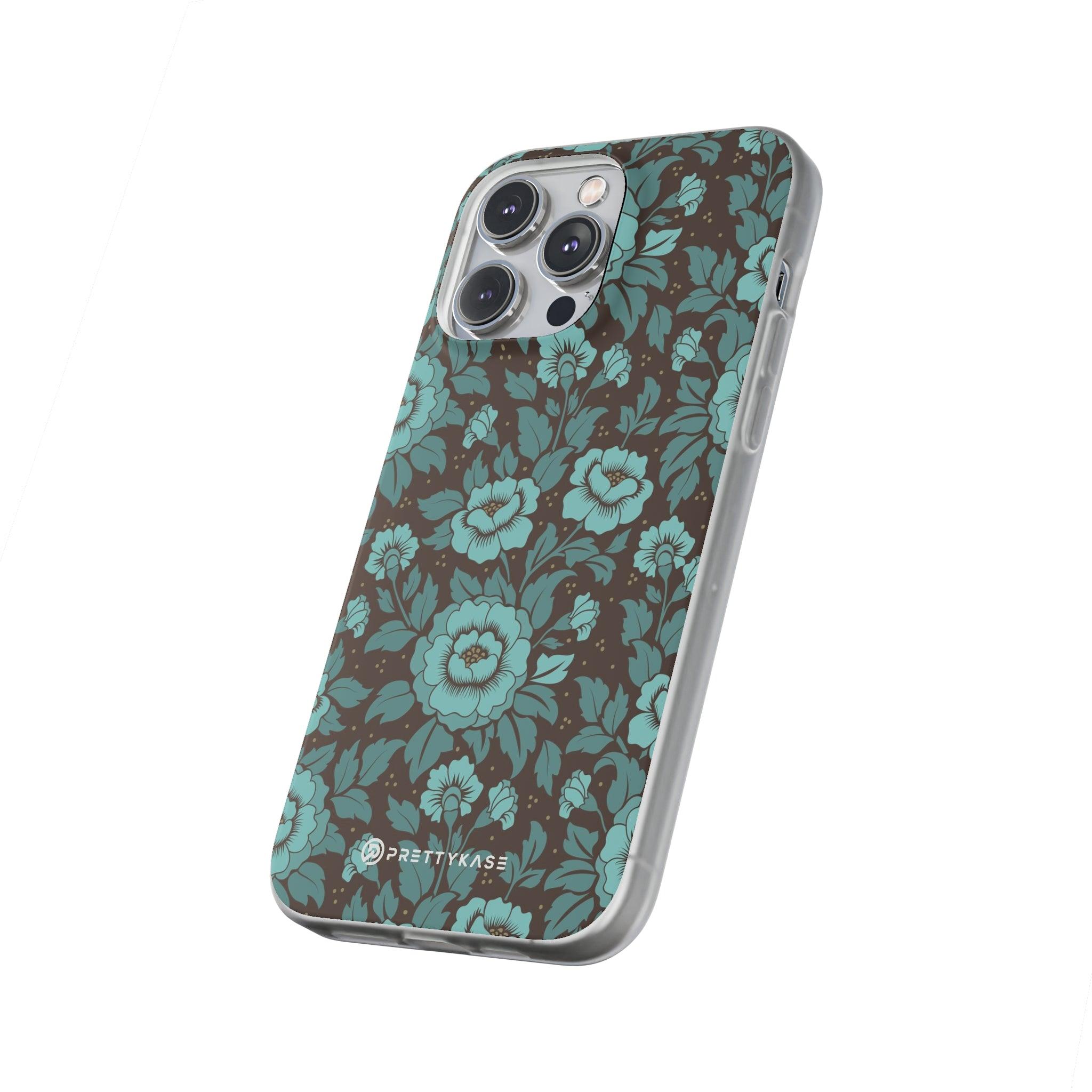 Turquoise floral Slim - PrettyKase