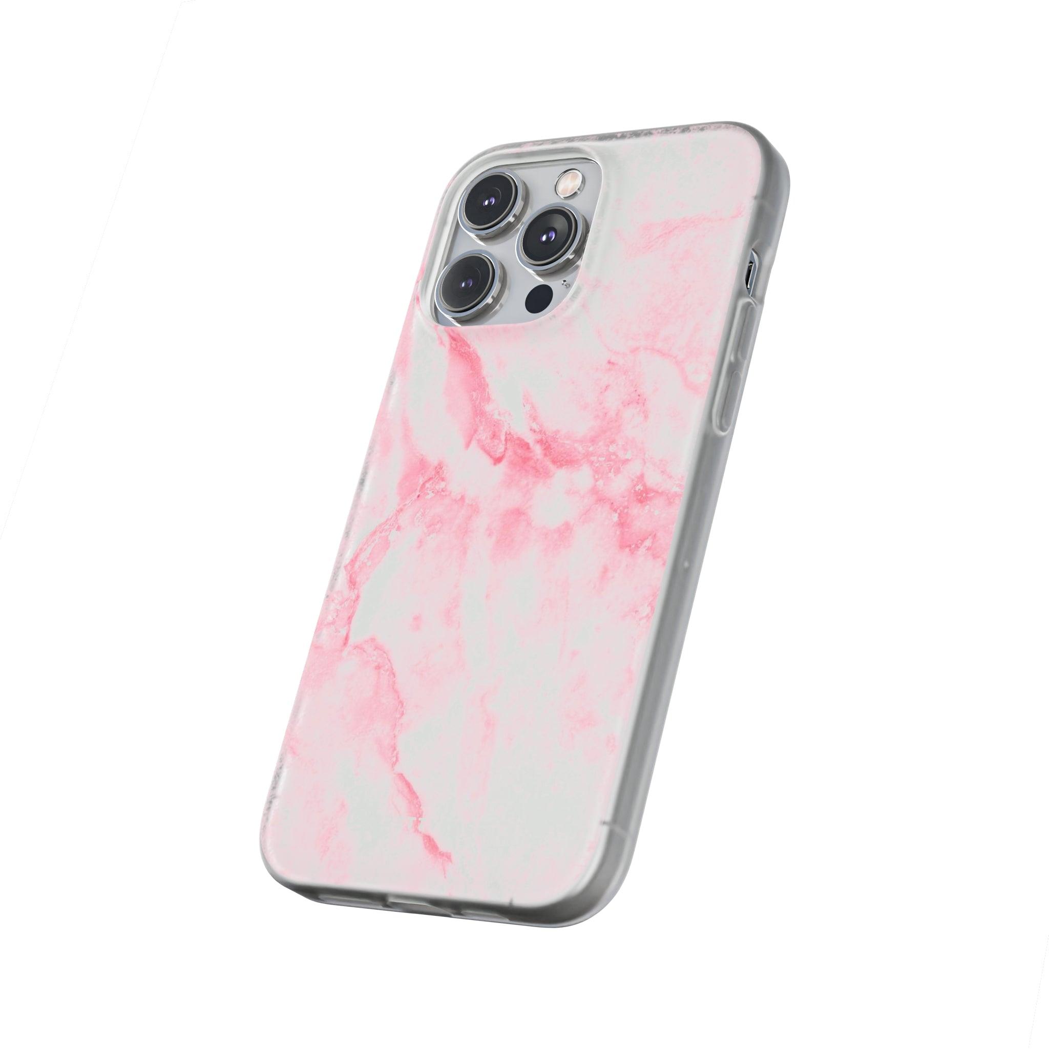 White Pink Marble Slim - PrettyKase