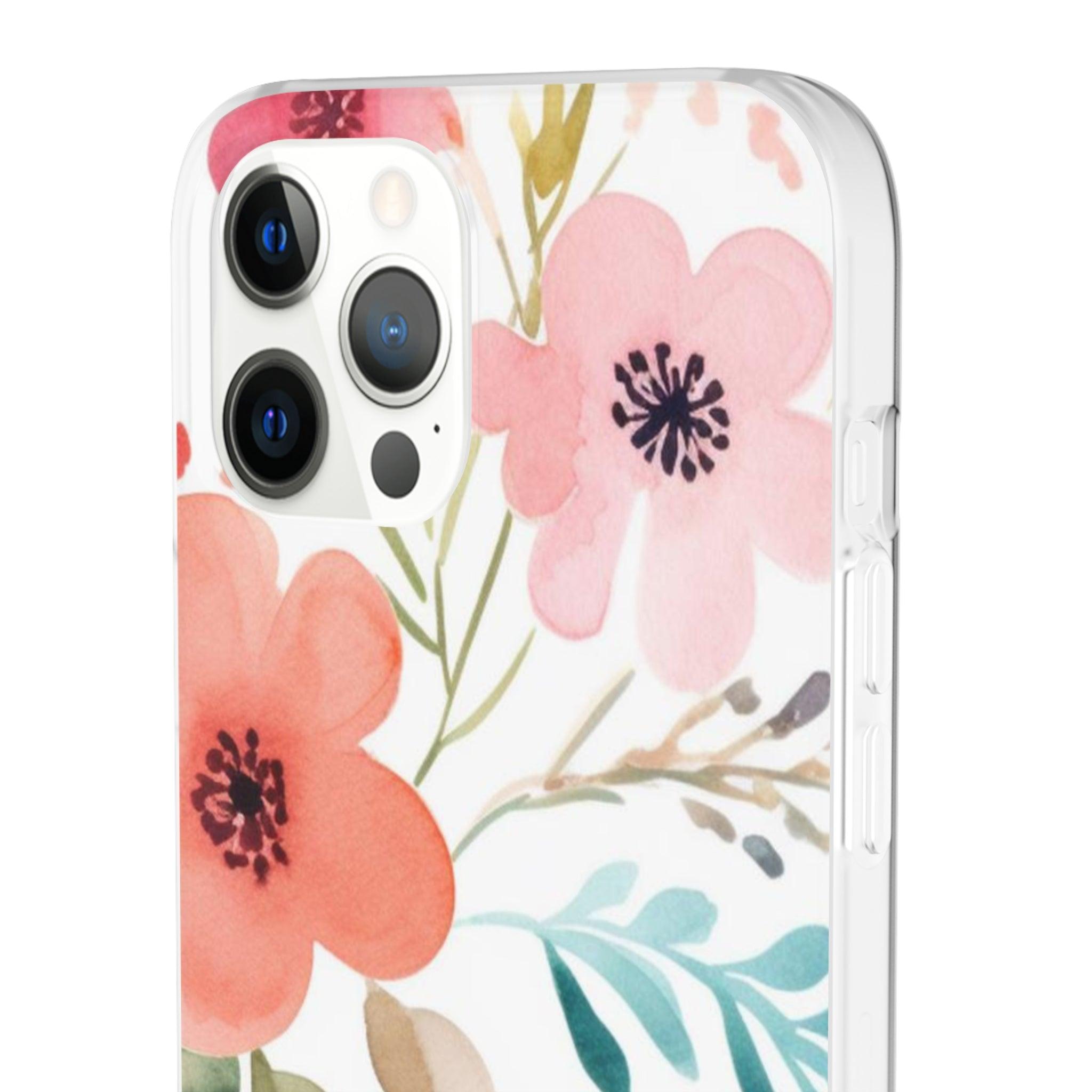 Pink Blue Flower Pattern Slim - PrettyKase