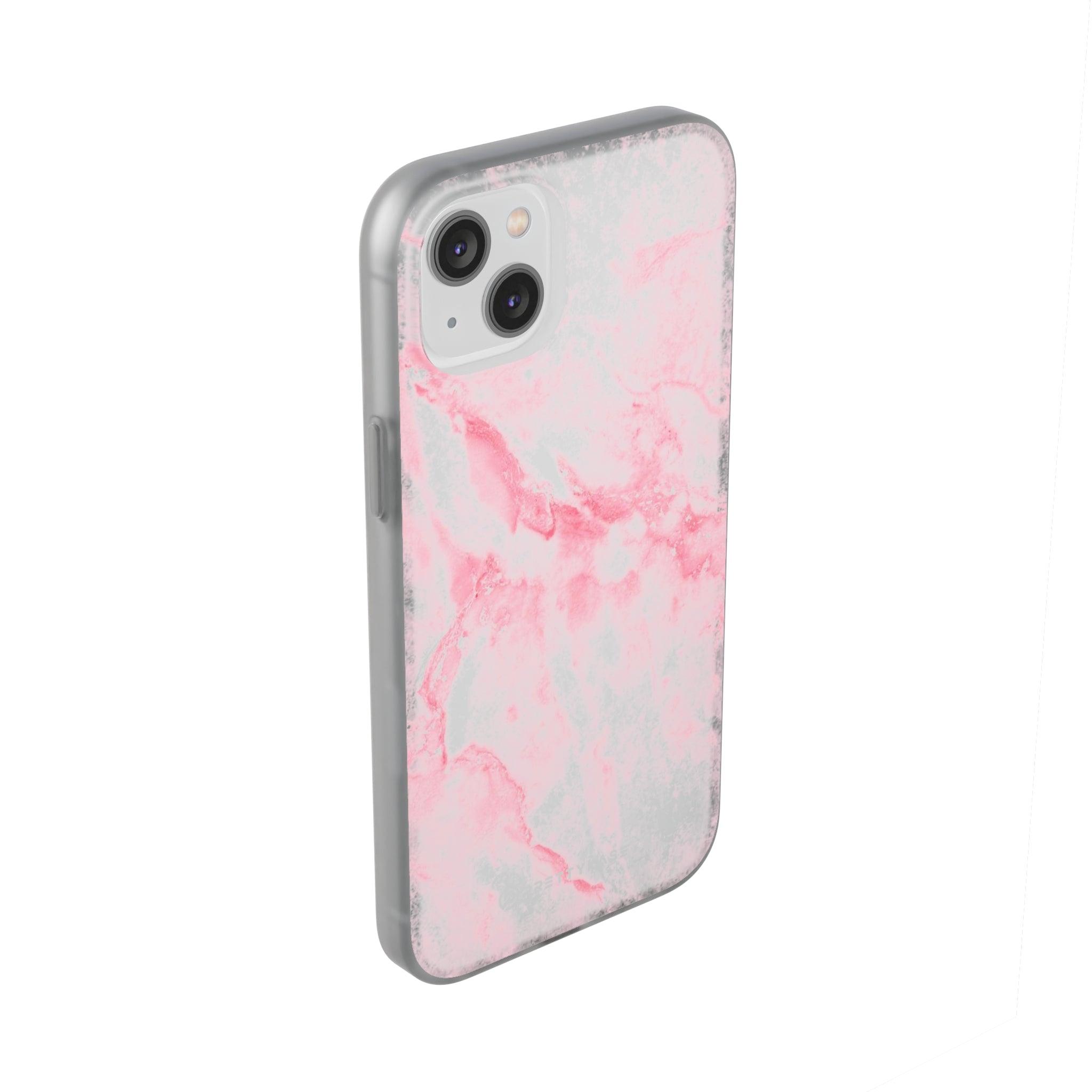 White Pink Marble Slim - PrettyKase