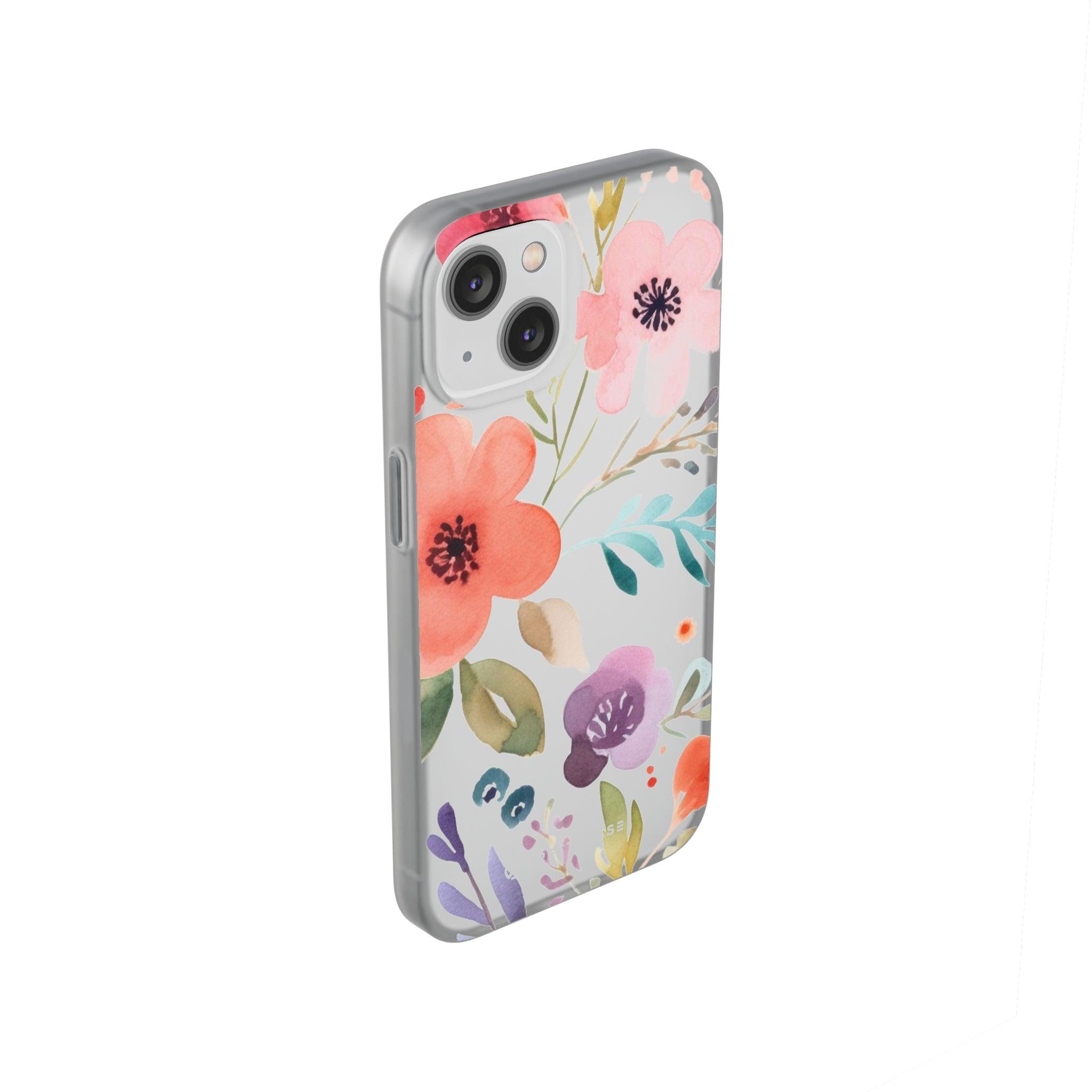 Pink Blue Flower Pattern Slim - PrettyKase