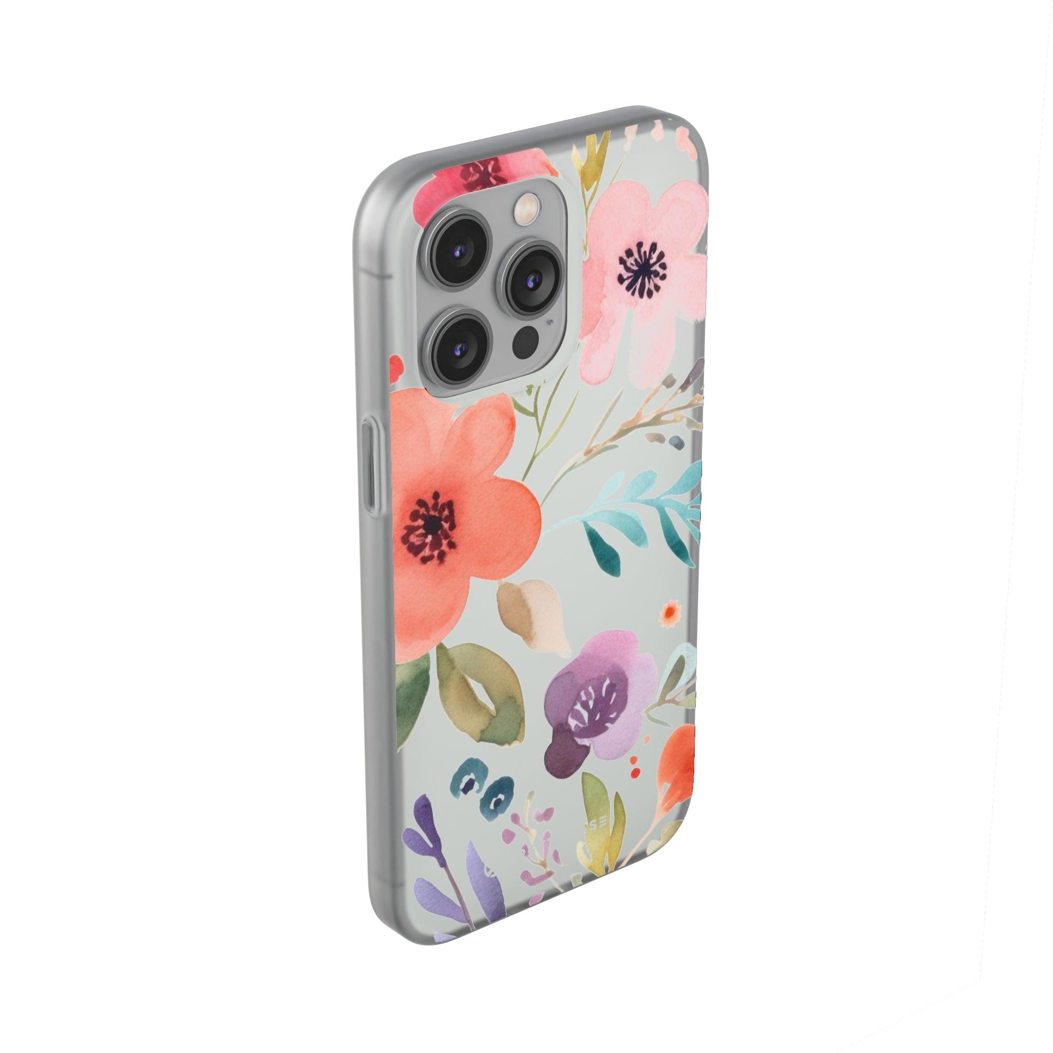 Pink Blue Flower Pattern Slim - PrettyKase