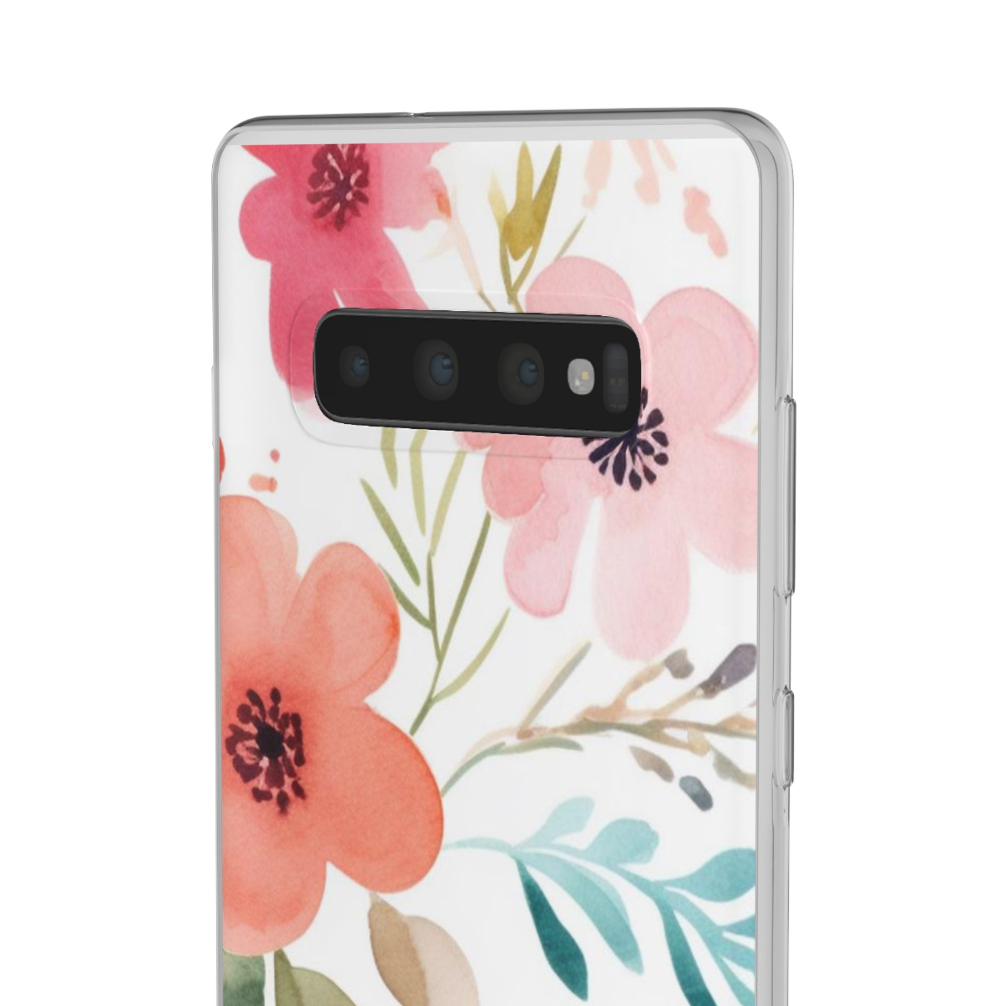 Motif de fleurs bleu rose Slim