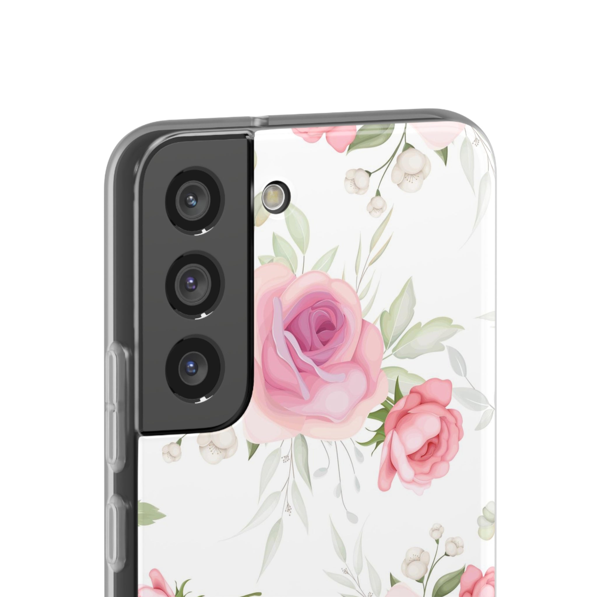 Slim floral blanc et rose